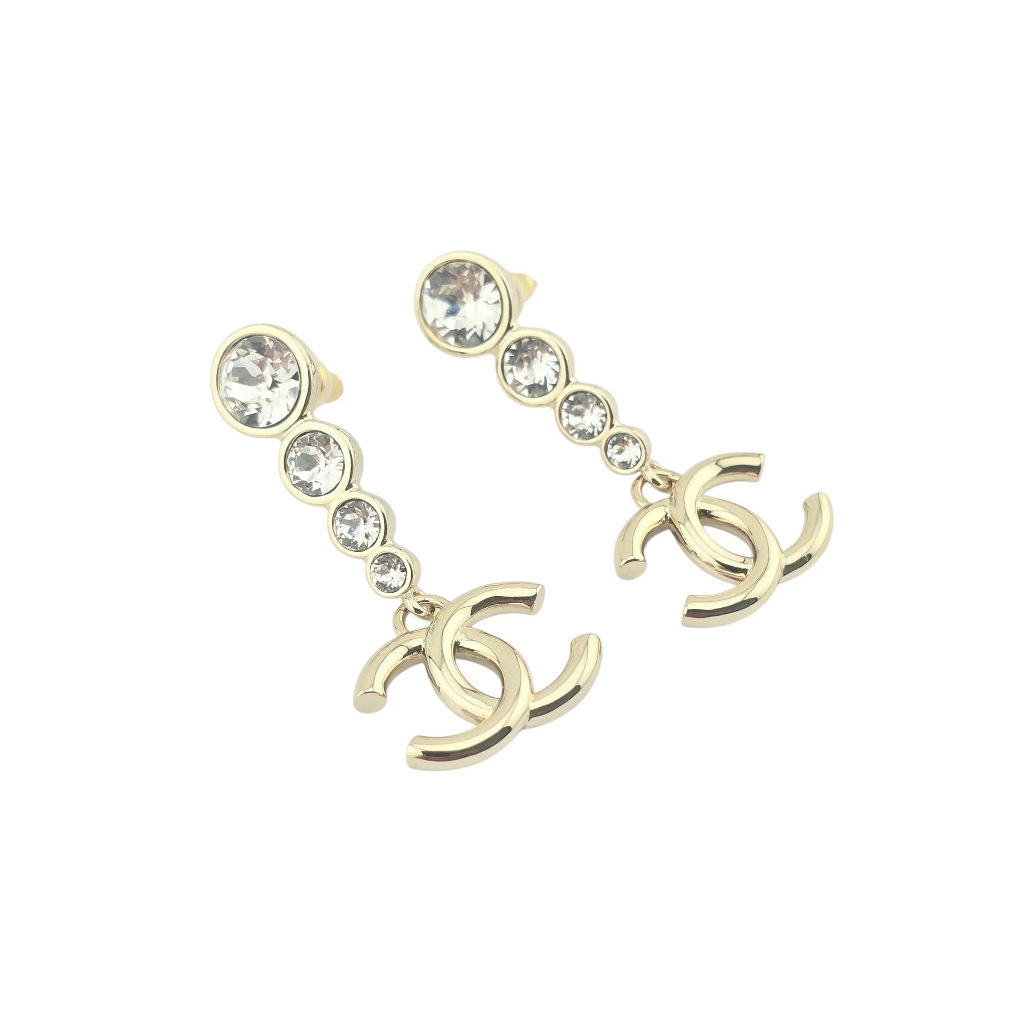 Chanel CC Crystal Drop Earrings 2024 CHANEL