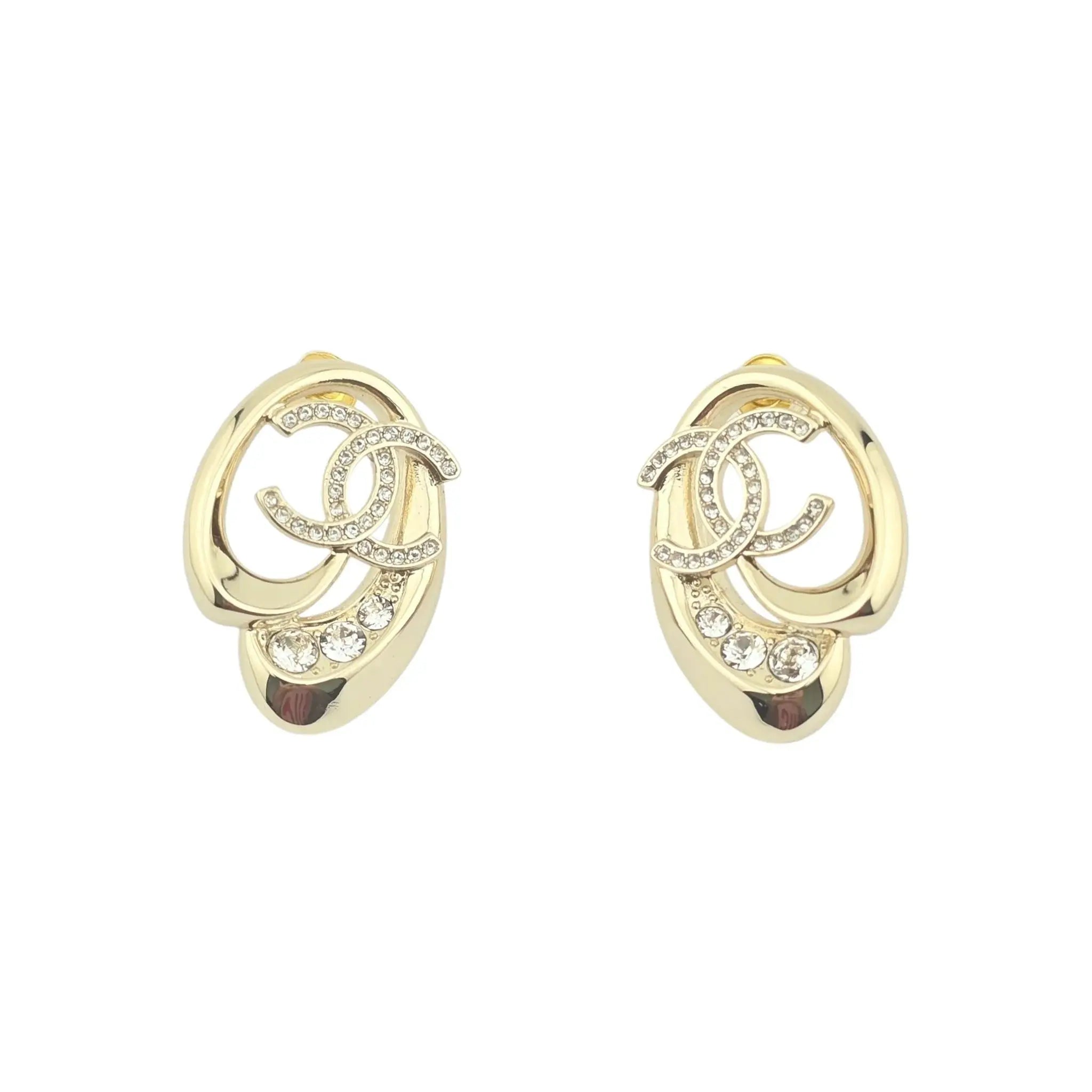 Chanel CC Crystal Stud Earrings 2023 CHANEL