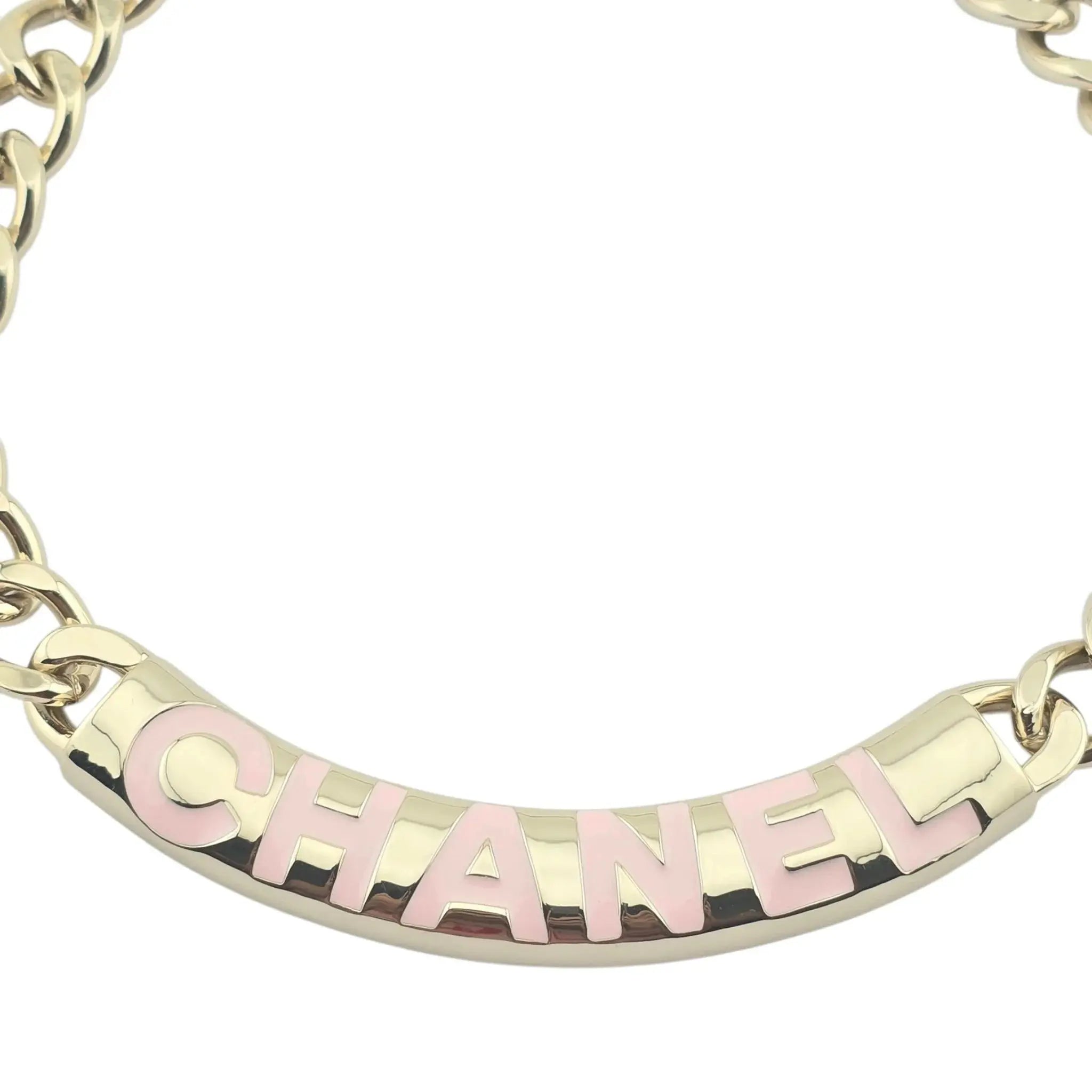 Chanel Gold Pink Chain Necklace 2025 CHANEL