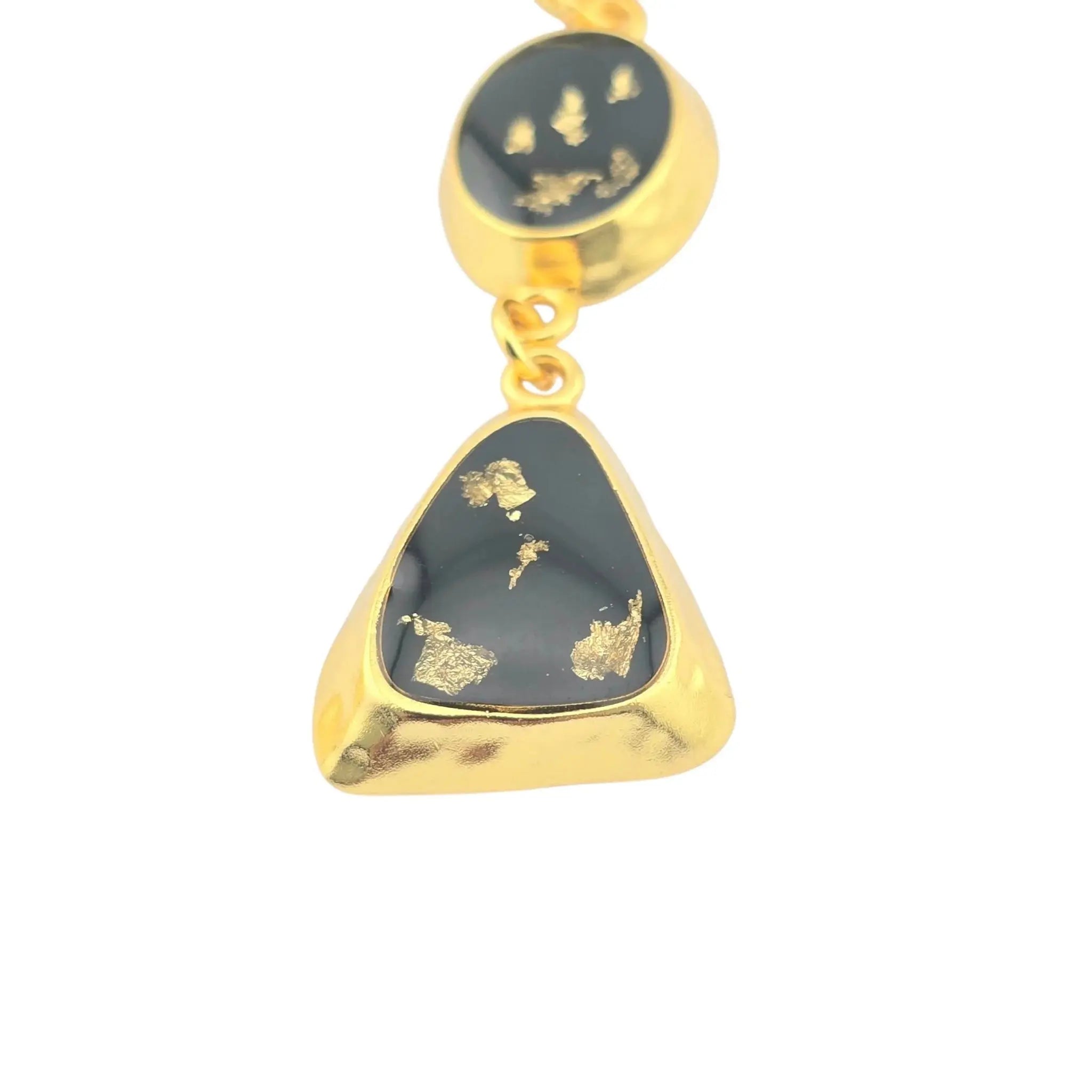 Chanel CC Resin Drop Earrings Gold Black 2023 CHANEL