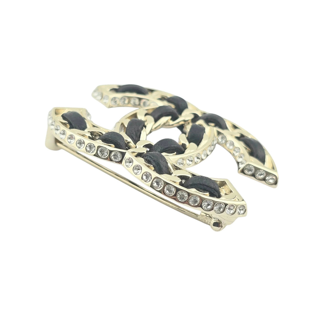 Chanel CC Crystal Leather Brooch 2023 CHANEL