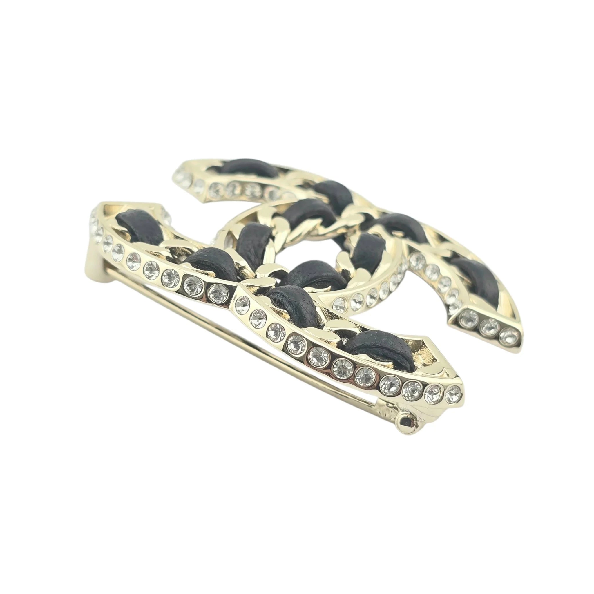 Chanel CC Crystal Leather Brooch 2023 CHANEL