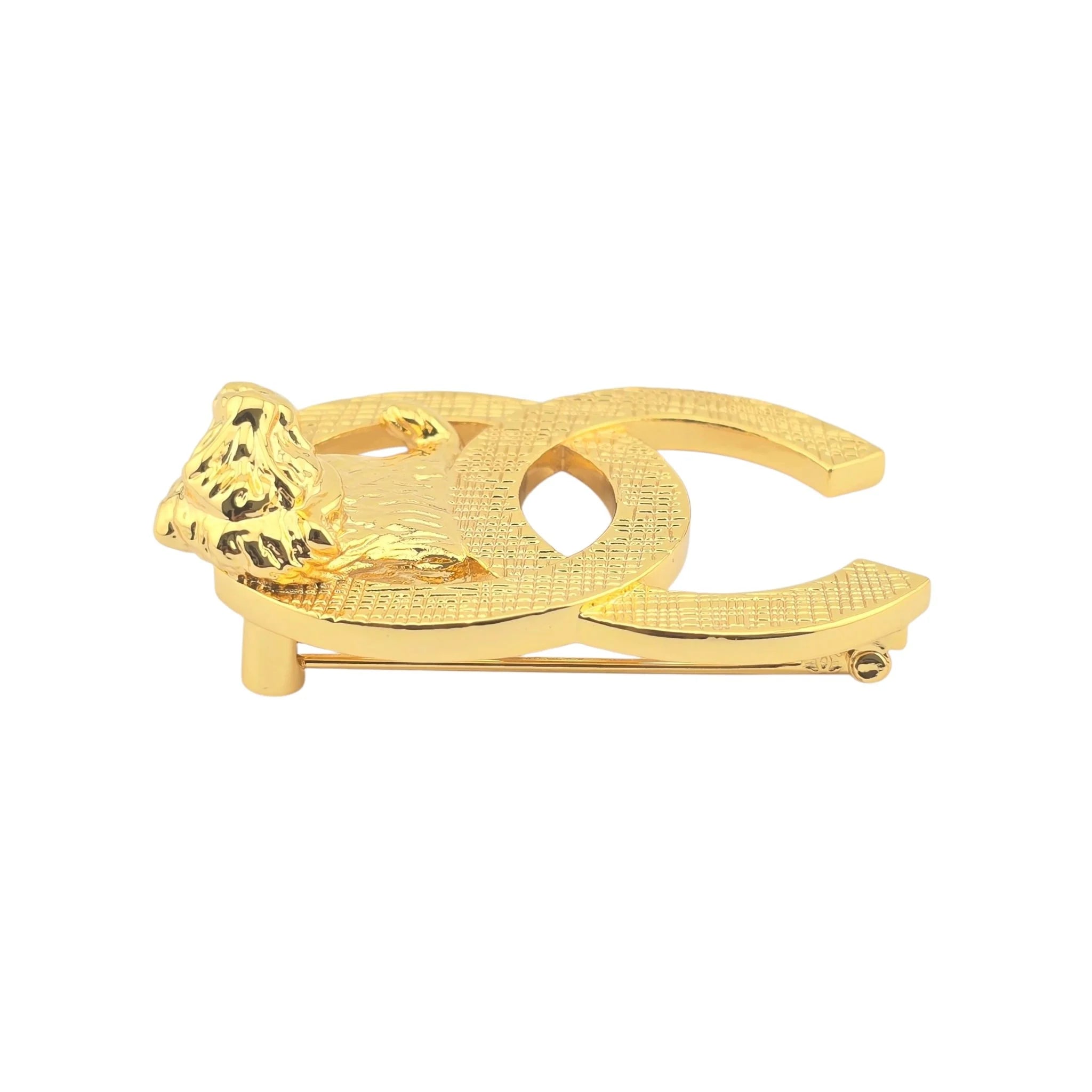Chanel CC Gold Lion Brooch 2022 CHANEL
