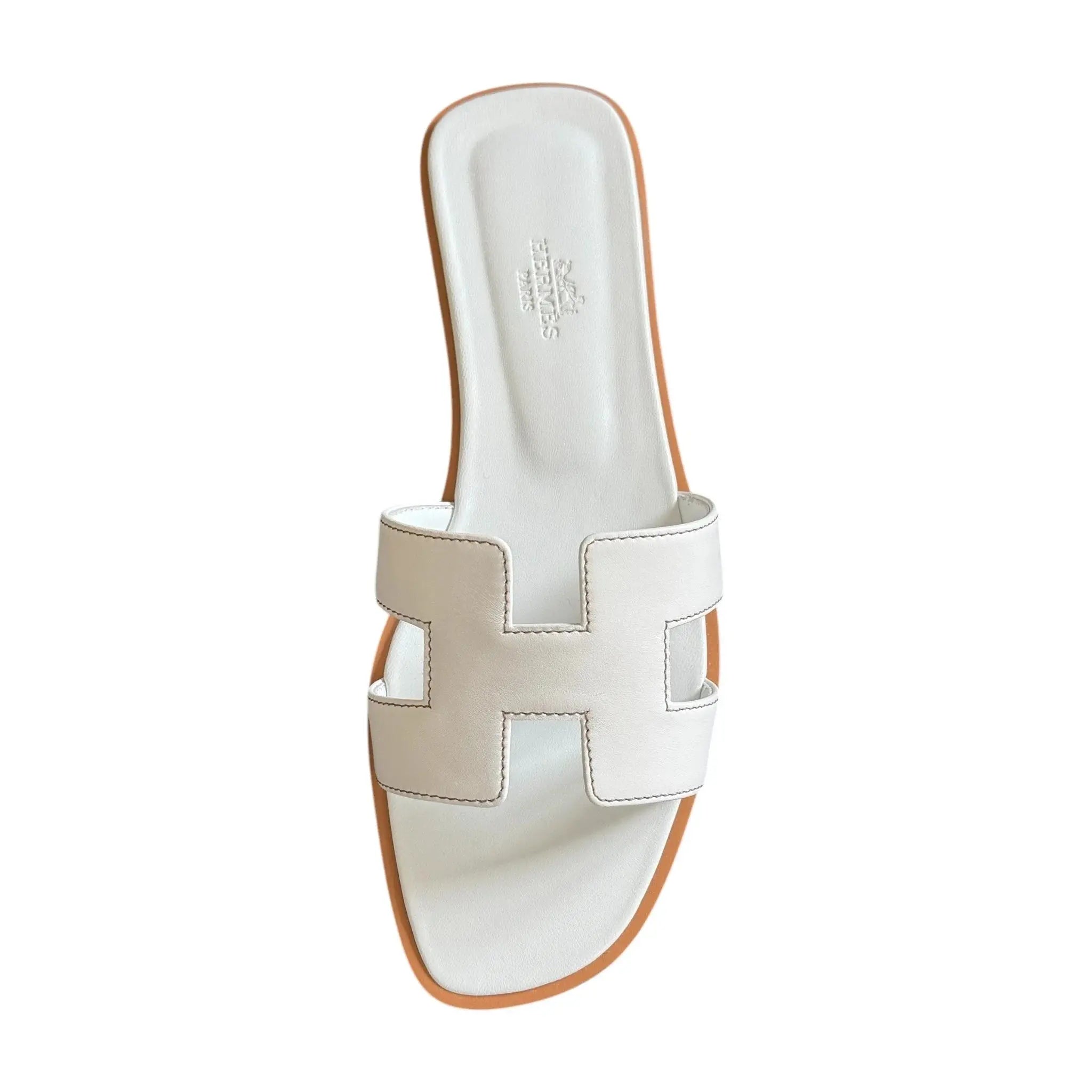 Hermes Oran Sandal White Blanc - 39 UK 6 HERMES