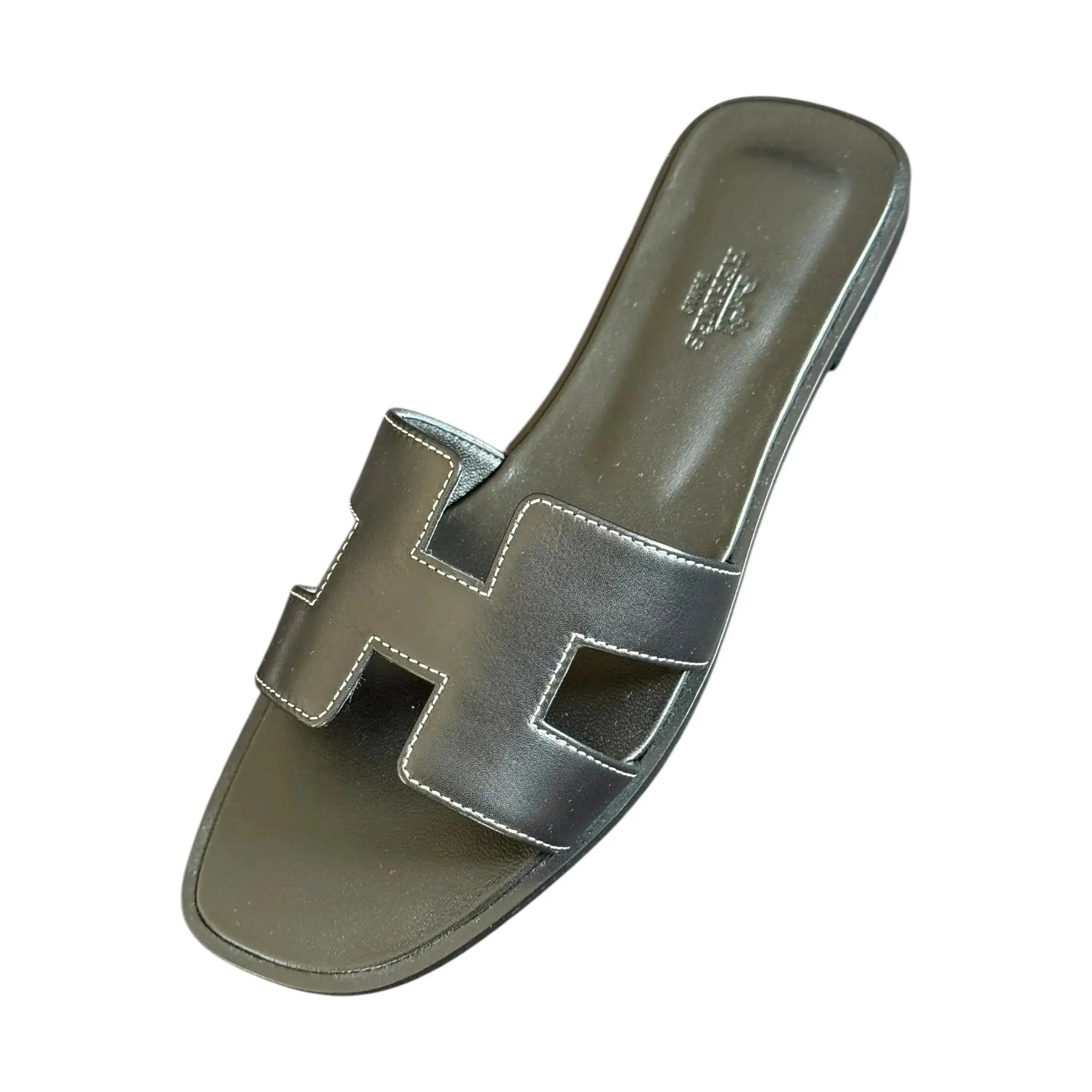 Hermes Oran Sandal Black Noir - 39 UK 6 HERMES