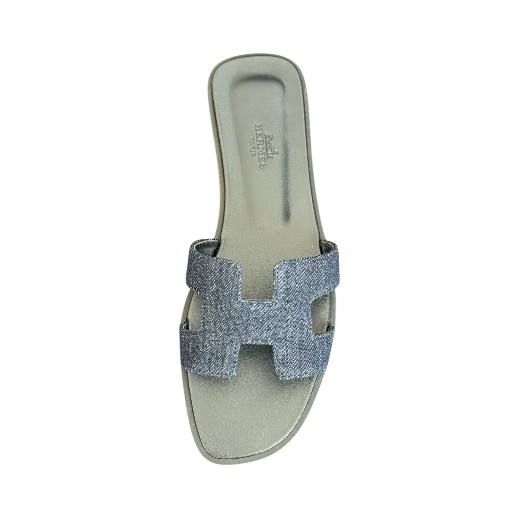 Hermes Oran Sandal Bleu Brut Denim 39 UK 6 HERMES