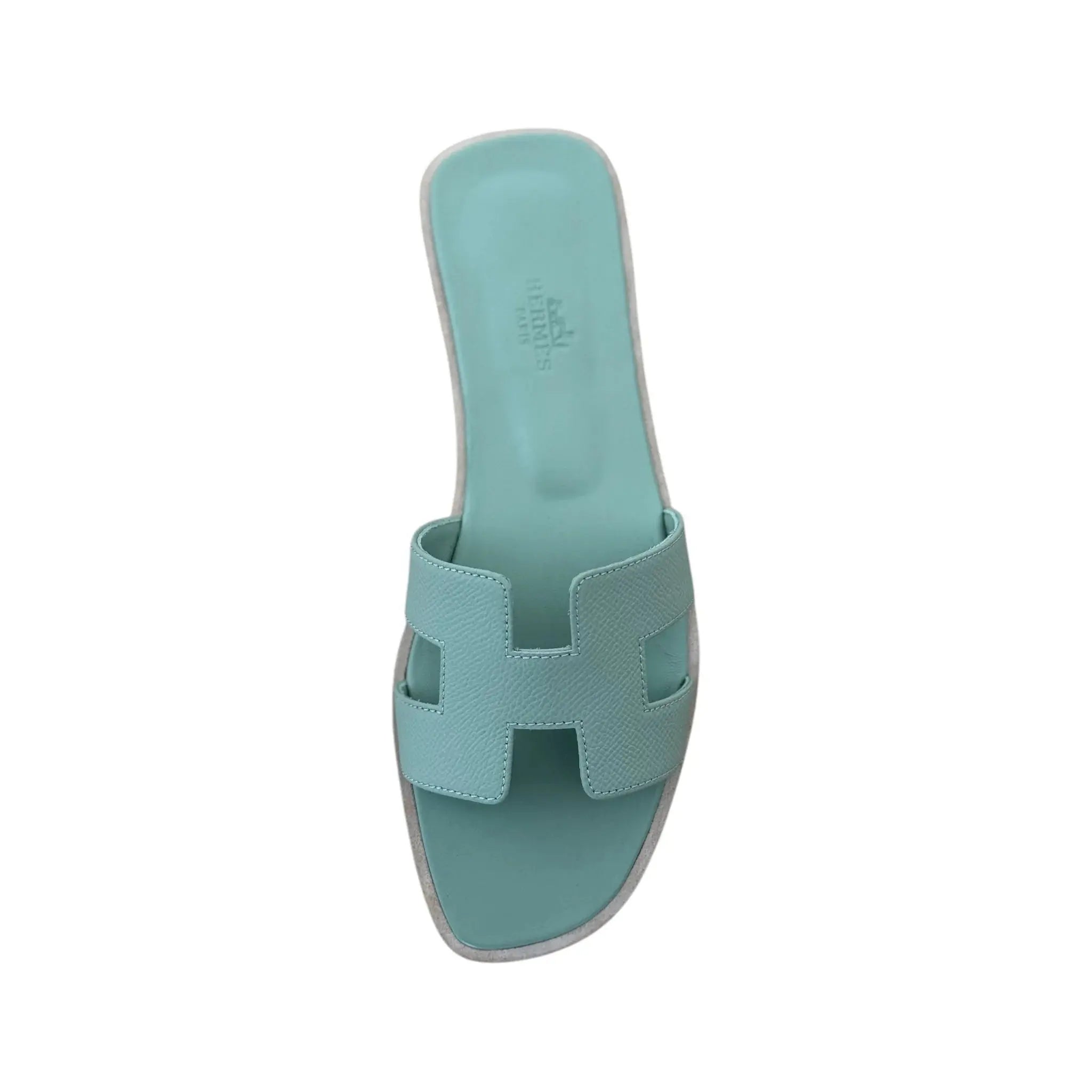 Hermes Oran Sandal Epsom Vert Jade Epsom 39 UK6 HERMES