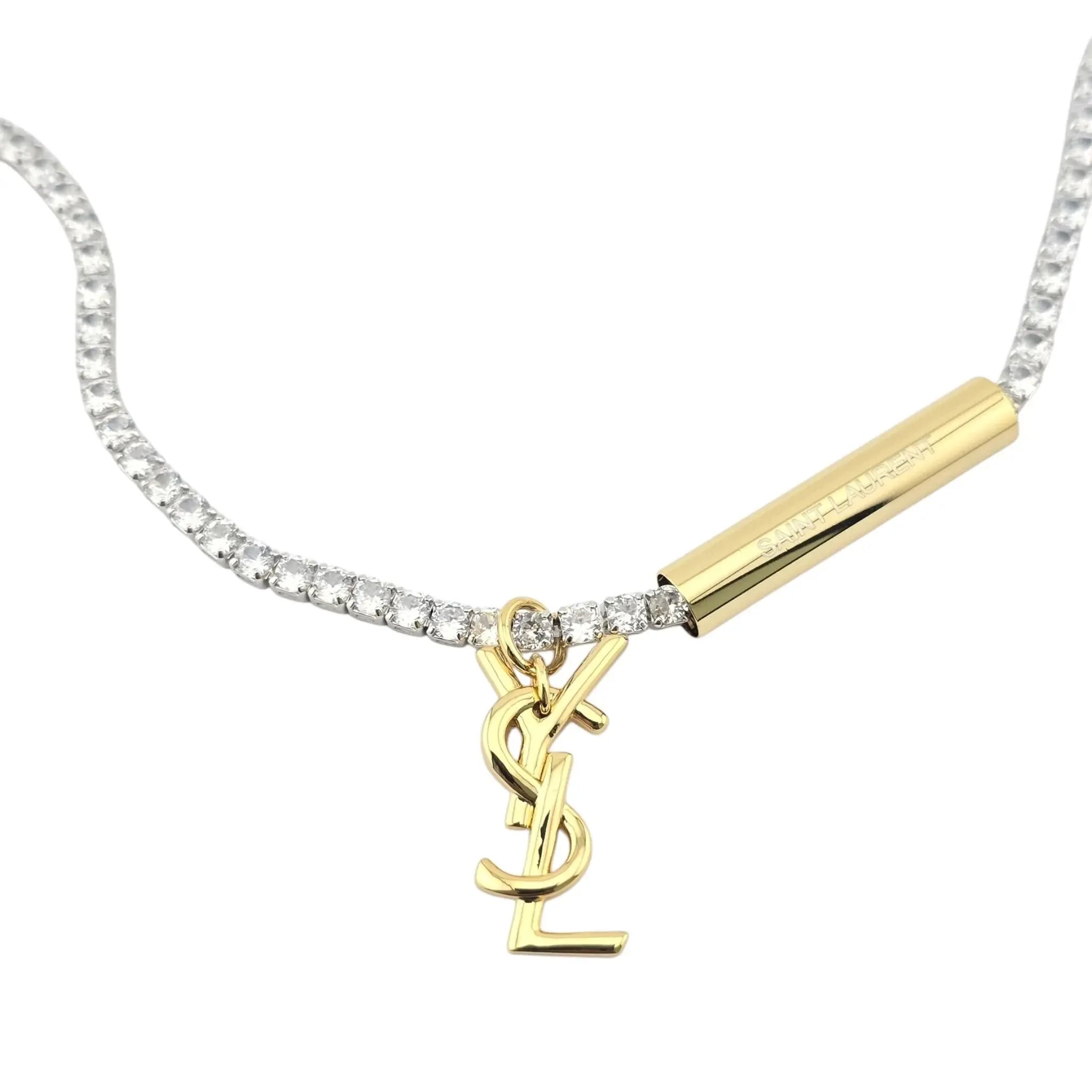 Saint Laurent YSL Crystal Necklace SAINT LAURENT