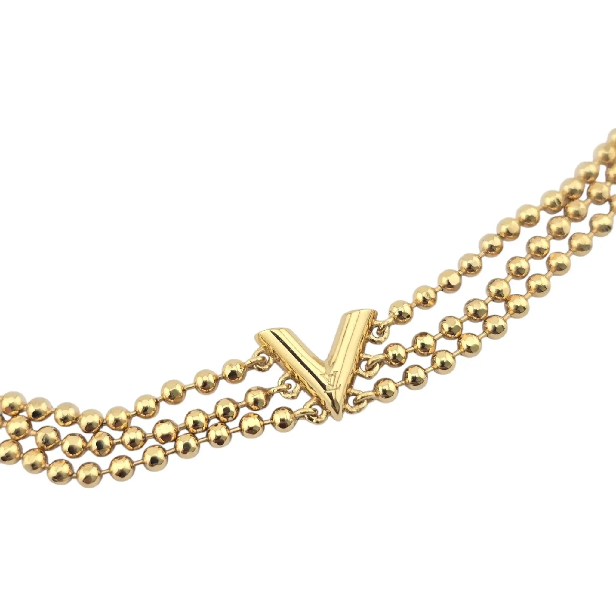 Louis Vuitton LV Gold Essential V 3 Row Necklace LOUIS VUITTON