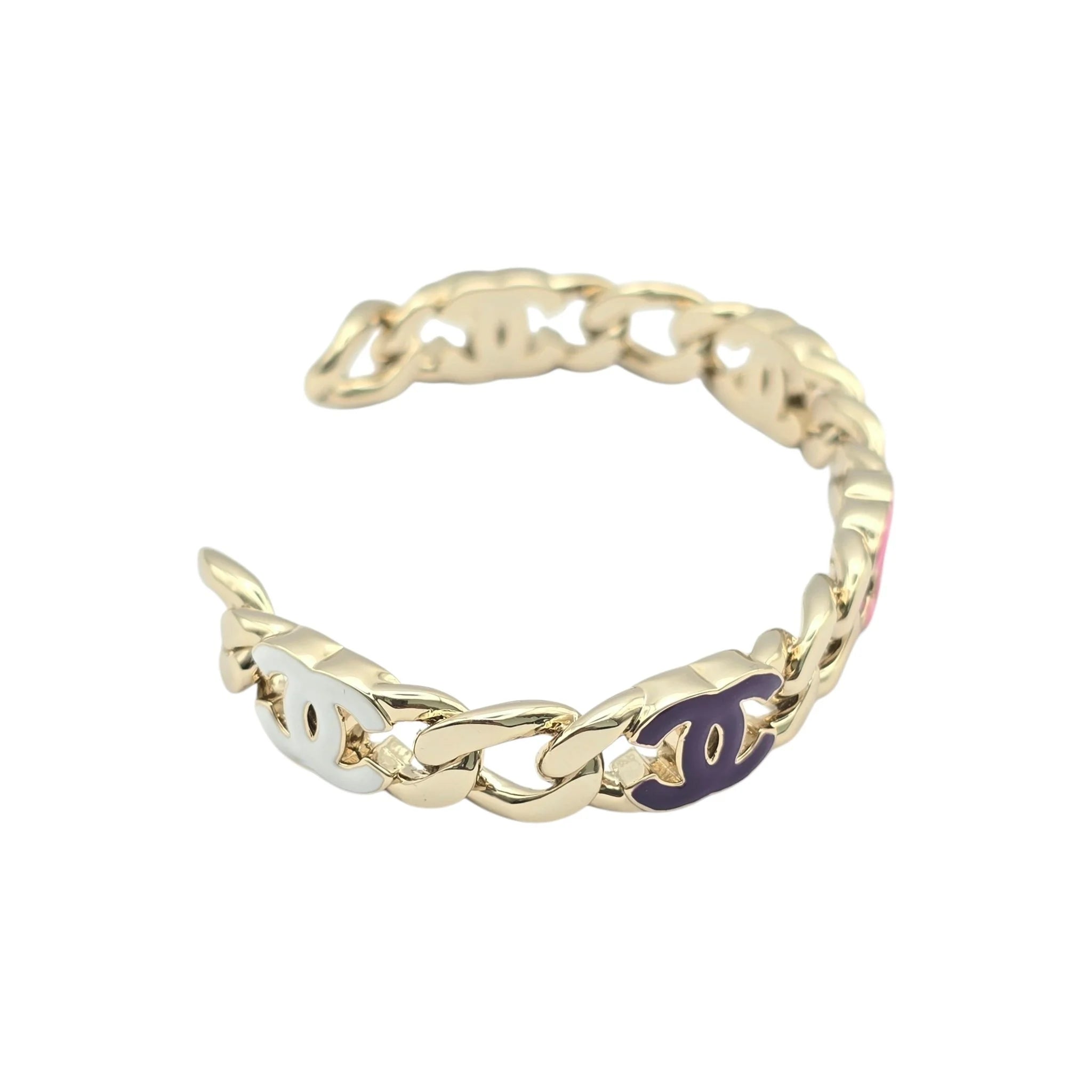 Chanel CC Enamel Chain Multicolour Cuff CHANEL