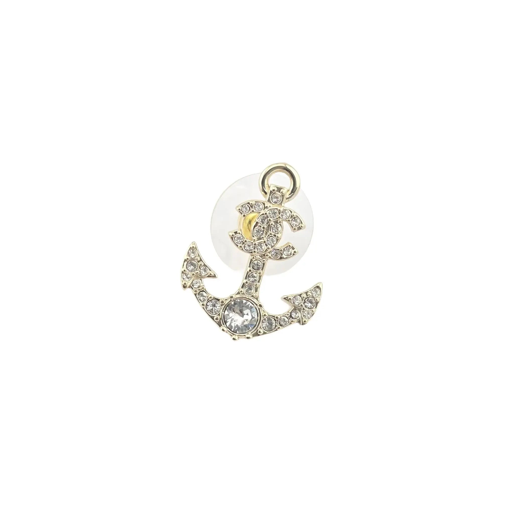 Chanel CC Crystal Anchor Stud Earrings 2025 CHANEL