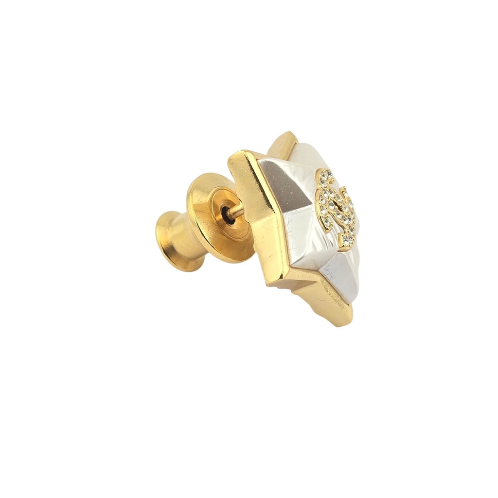 Chanel CC White Heart Resin Pin Brooch 2024 CHANEL