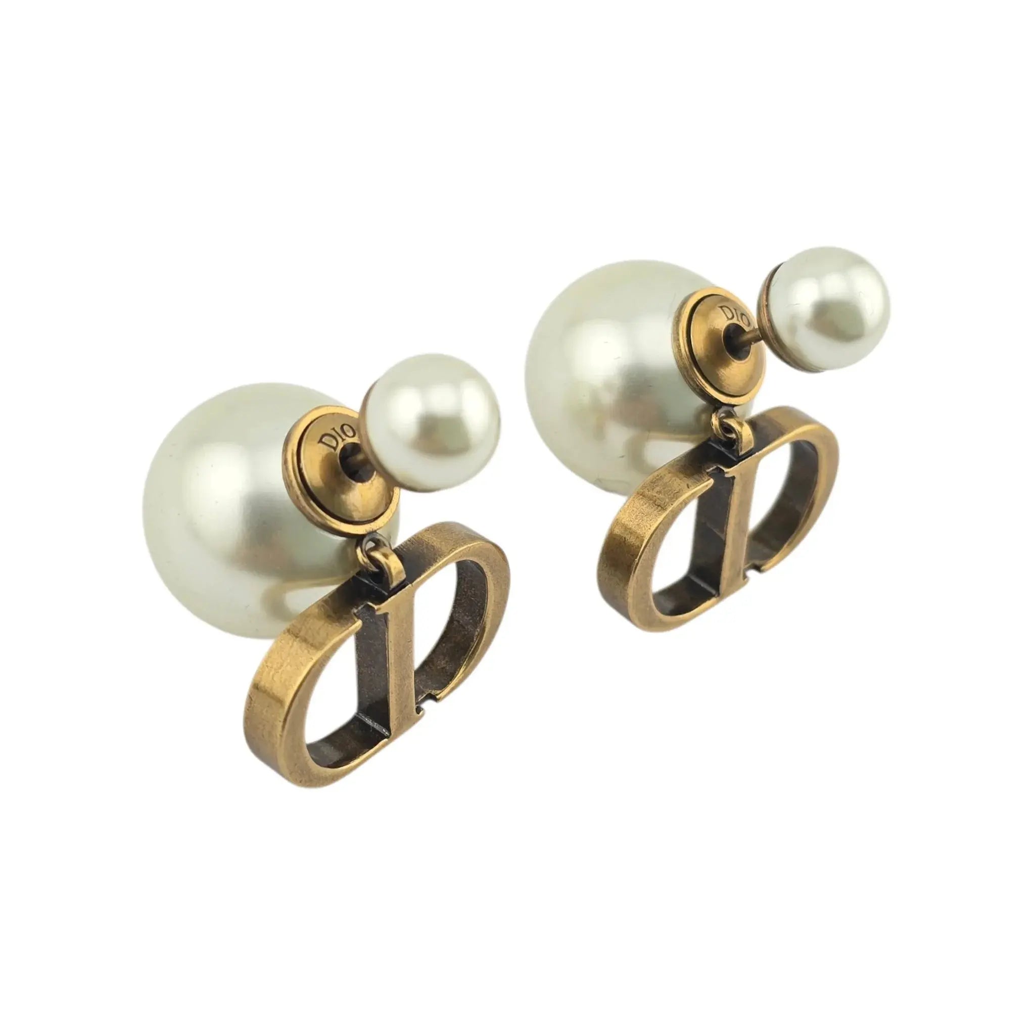 Christian Dior Tribales Faux Pearl CD Earrings DIOR