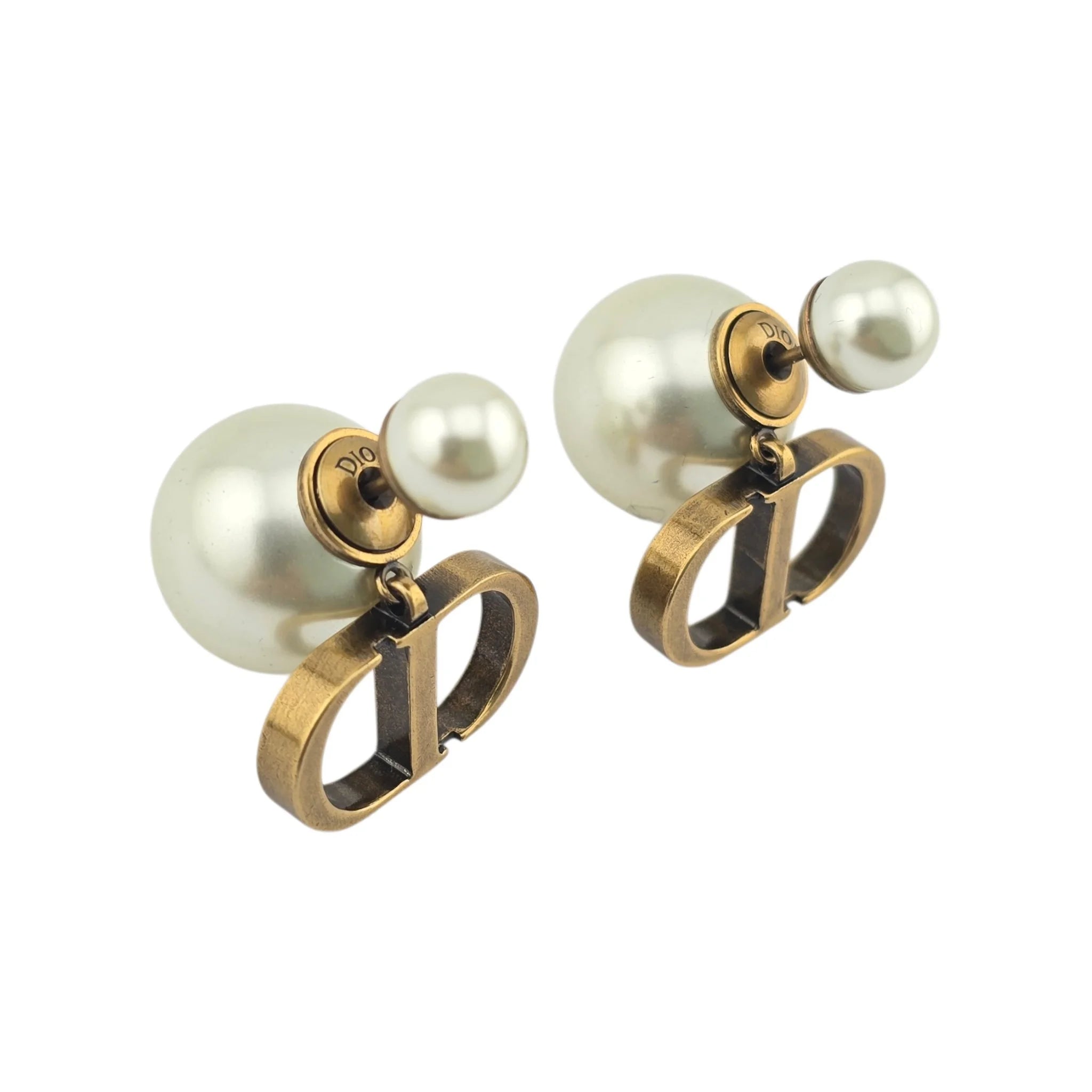 Christian Dior Tribales Faux Pearl CD Earrings DIOR