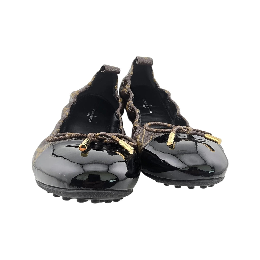 Louis Vuitton LV Brown Canvas Monogram Ballet Flats 39 LOUIS VUITTON