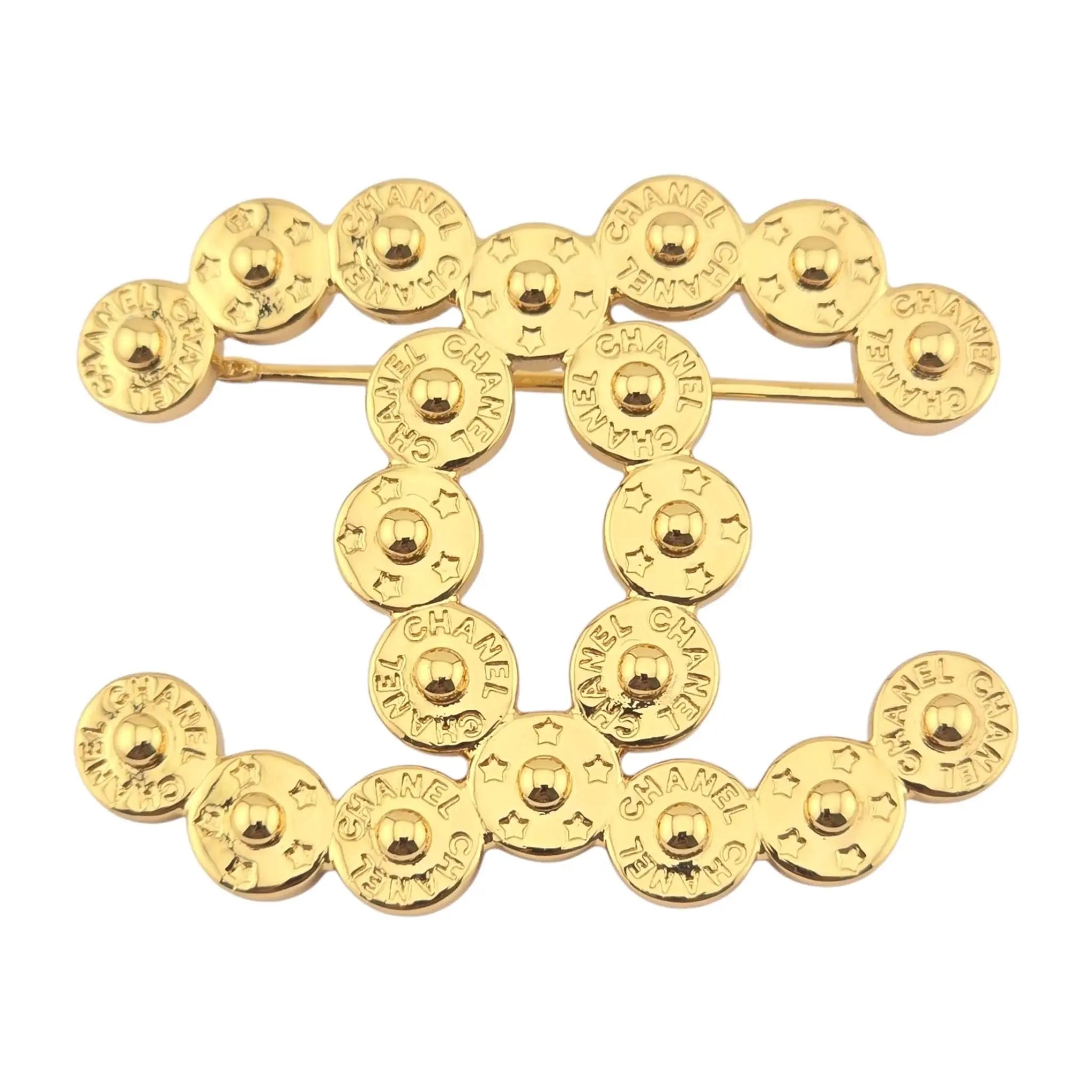 Chanel CC Gold Button Brooch 2024 CHANEL