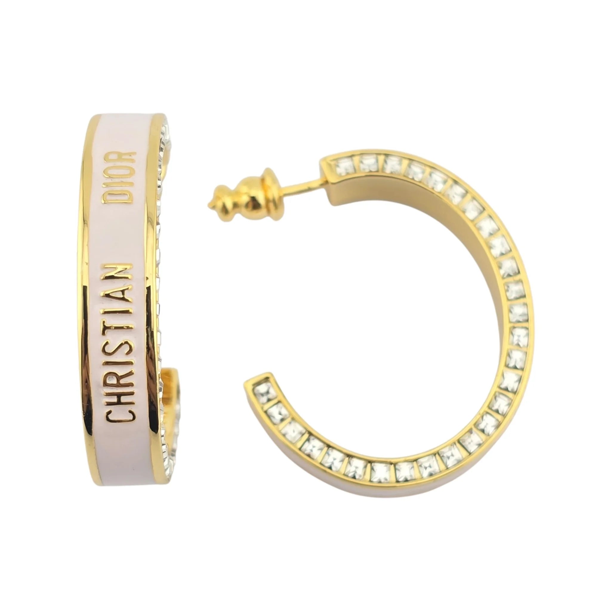 Christian Dior Large Dior Night Code Hoop Pink Earrings DIOR