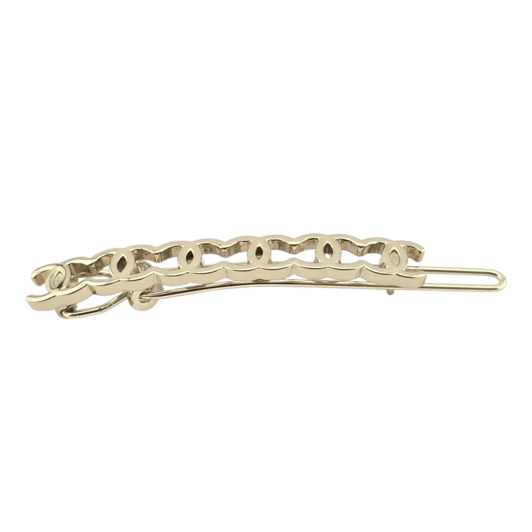 Chanel CC Metal Hair Clip Barrette Gold 2021 CHANEL