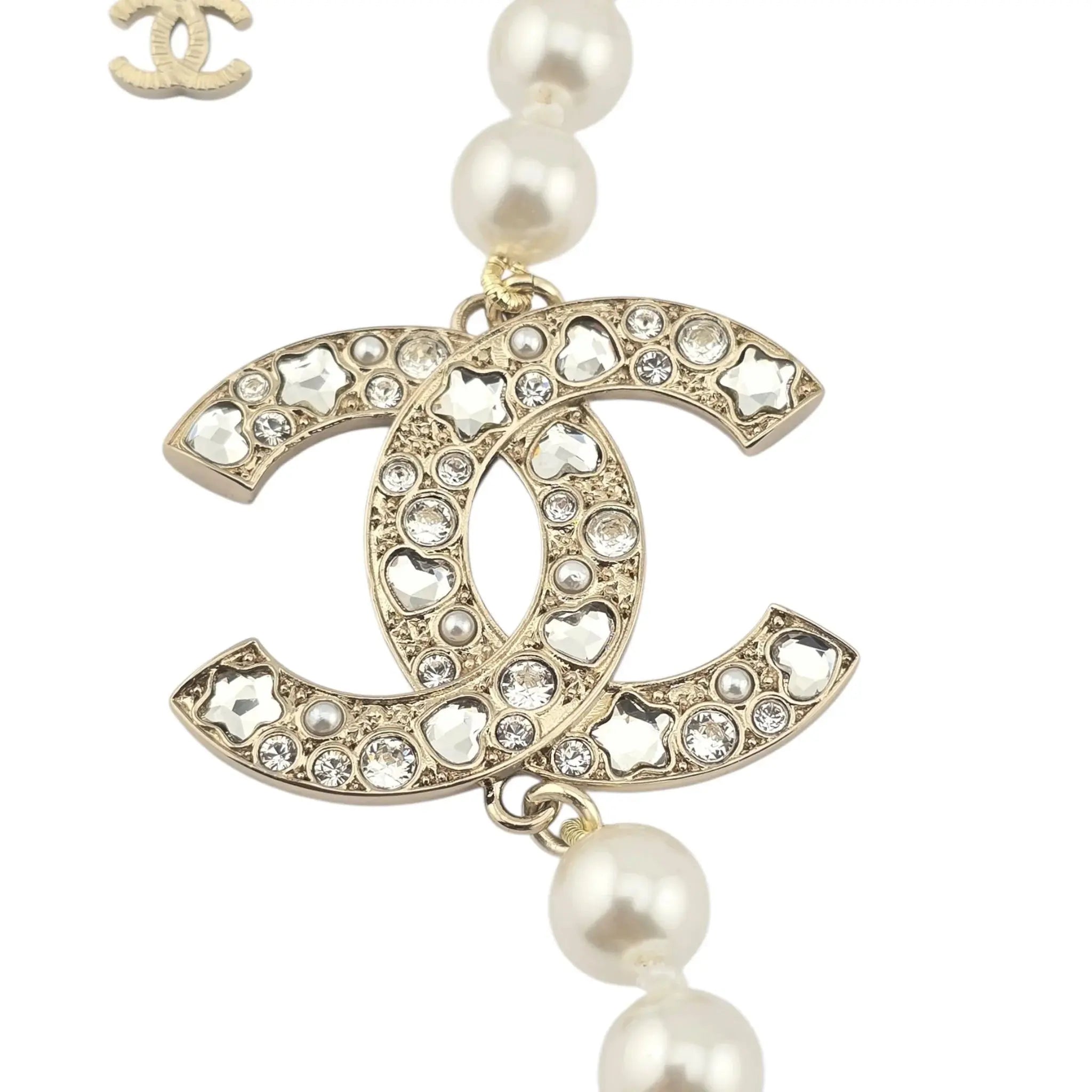 Chanel CC Faux Pearl Gold Necklace 2025 CHANEL