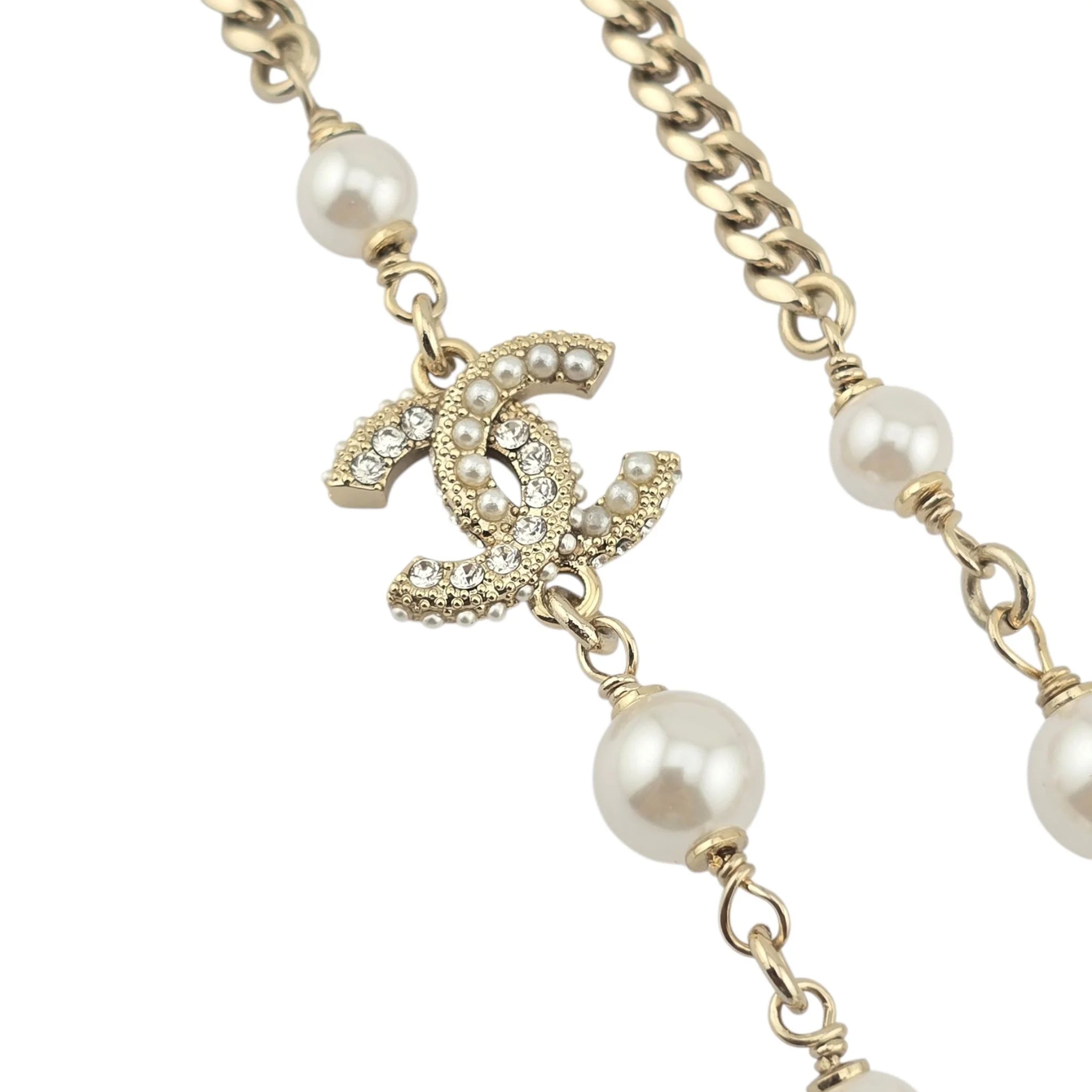 Chanel CC White Heart Long Necklace 2022 CHANEL