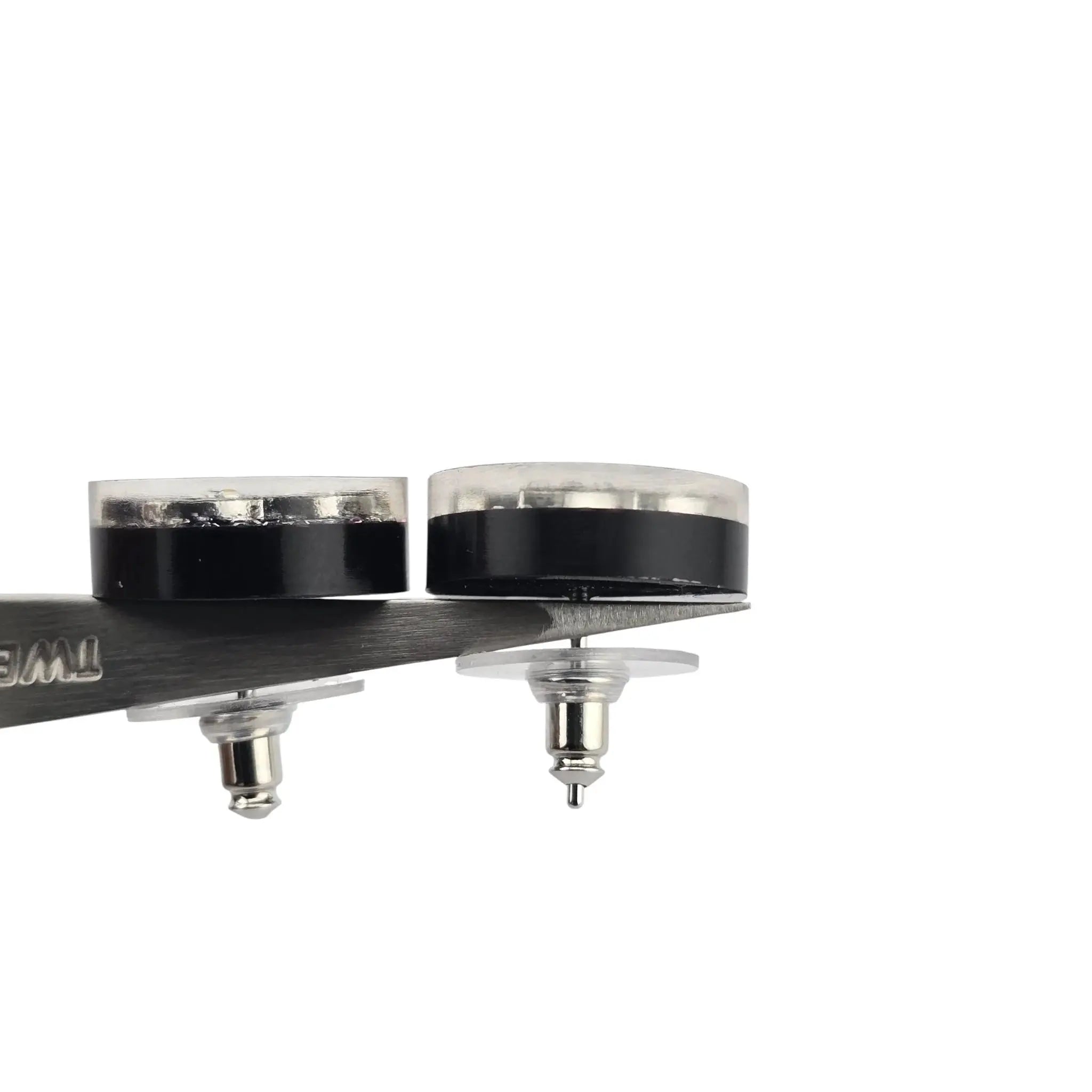 Chanel CC Resin Round Black Stud Crystal Earrings 2025 CHANEL