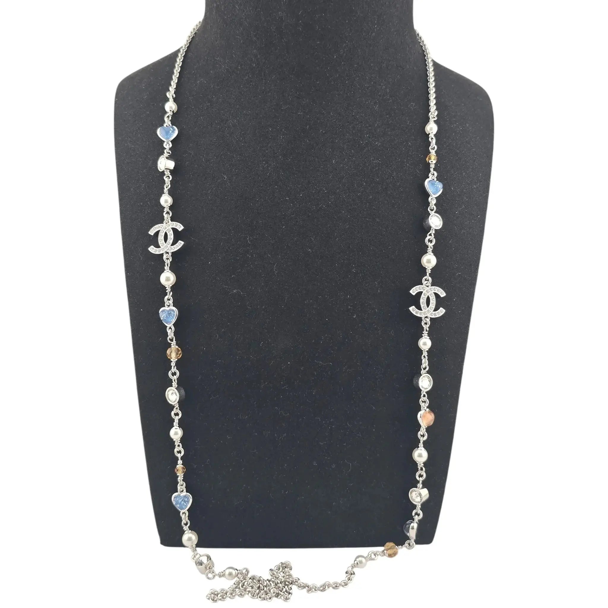 Chanel CC Long Necklace Heart Pendants 2025 CHANEL