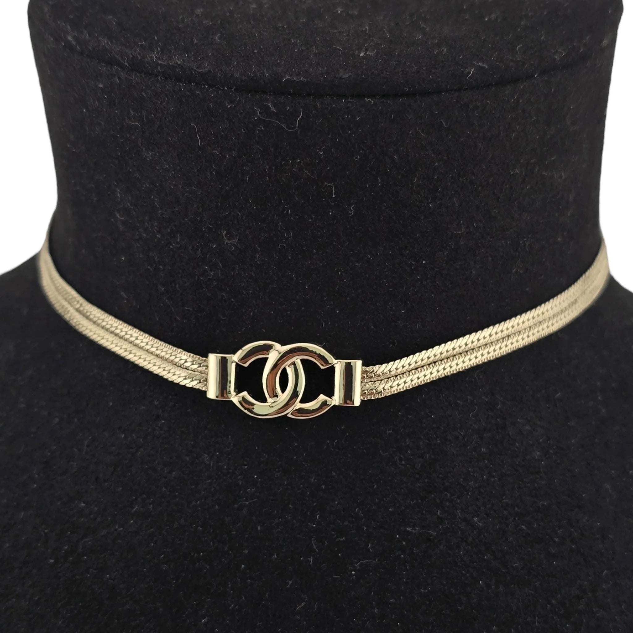 Chanel CC Choker Multi-Strand Gold Necklace 2024 CHANEL