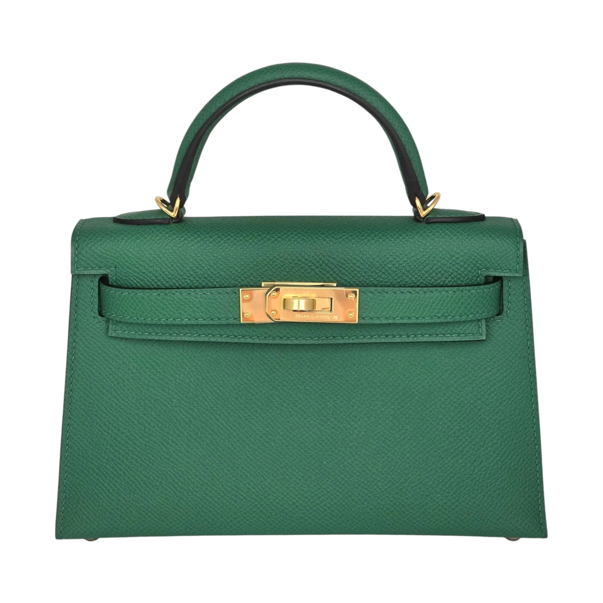 Hermes Mini Kelly II Epsom Vert Vertigo Gold Hardware Bag HERMES