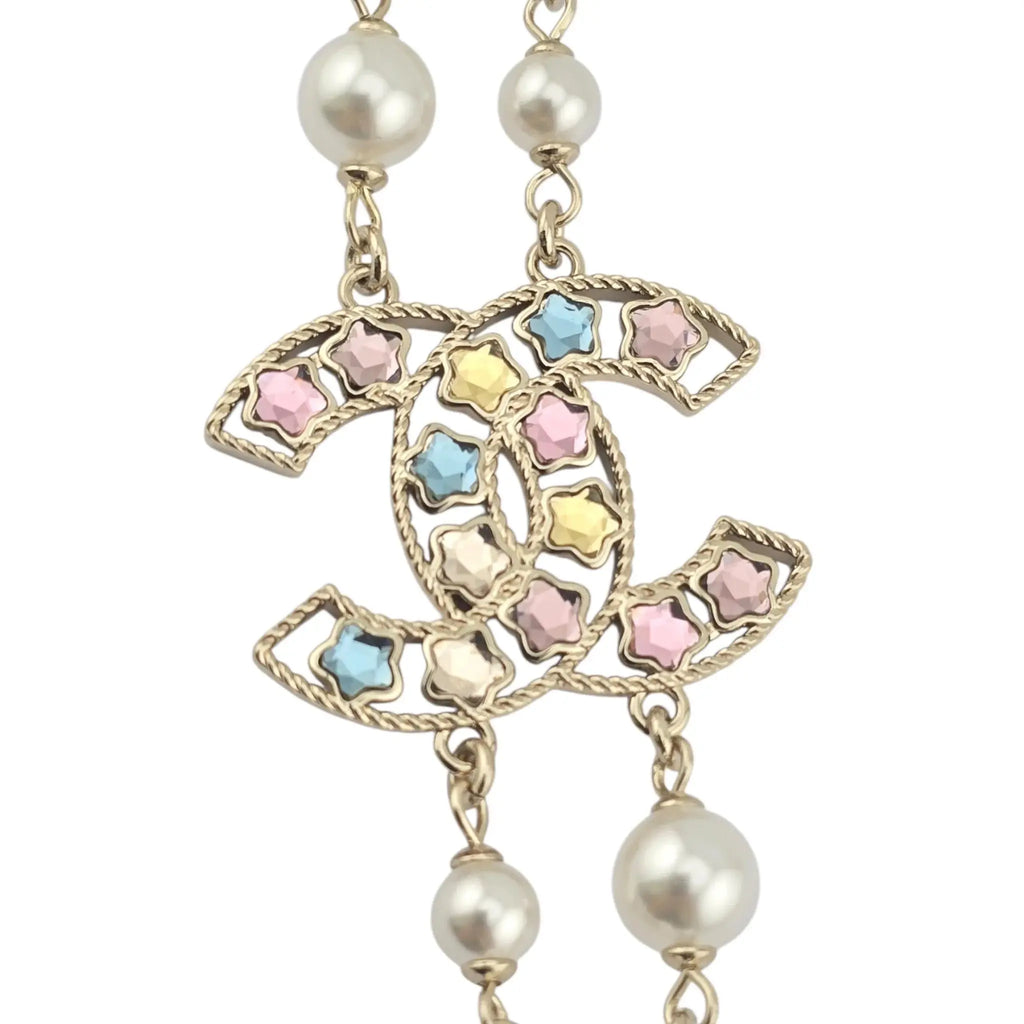 Chanel CC Multicoloured Faux Pearl Necklace 2025 CHANEL