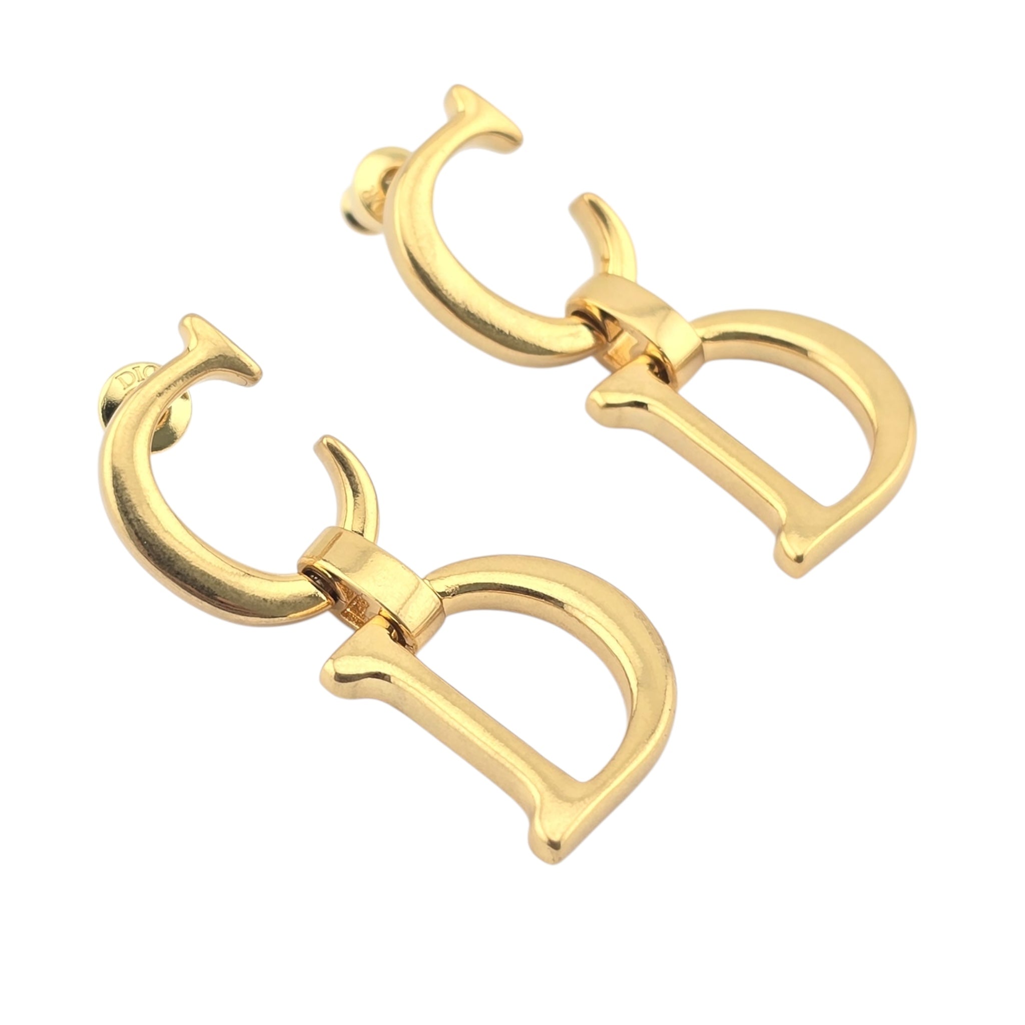 Christian Dior CD Saddle Gold Earrings DIOR