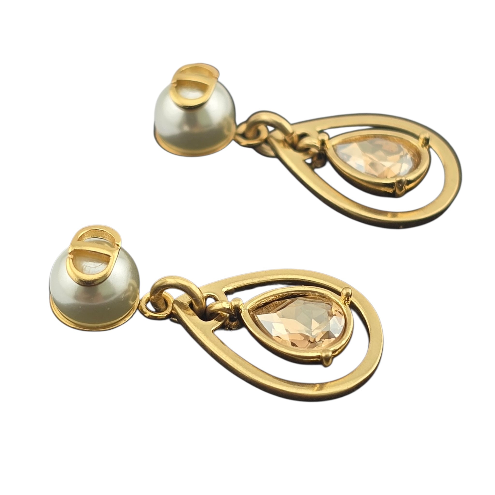 Christian Dior D-Drop Gold Earrings DIOR