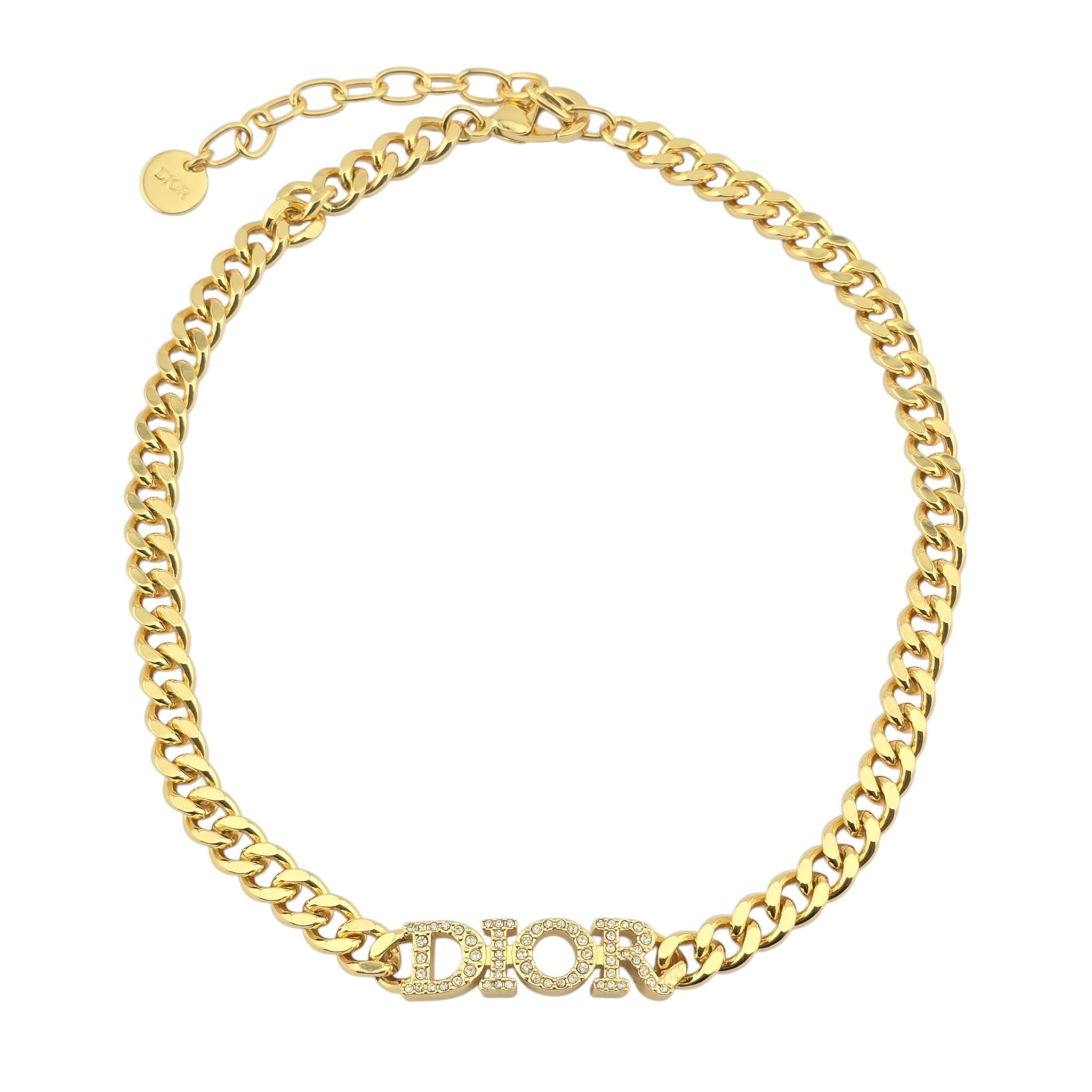 Christian Dior Metal Crystal Dio(r)evolution Choker Necklace Gold DIOR