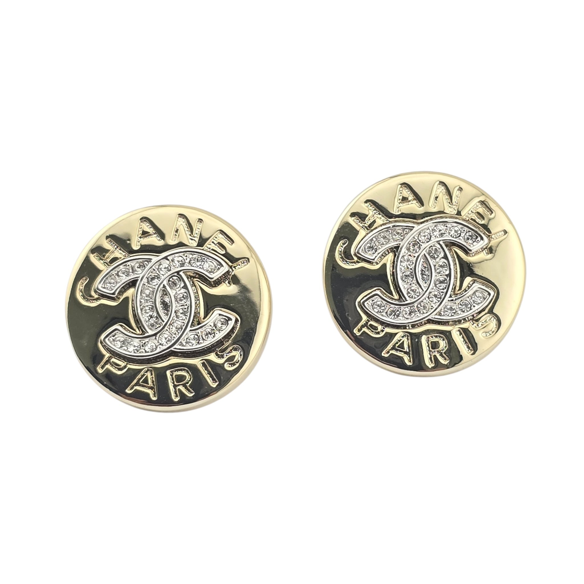 Chanel CC Round Gold Silver Earrings 2025 CHANEL