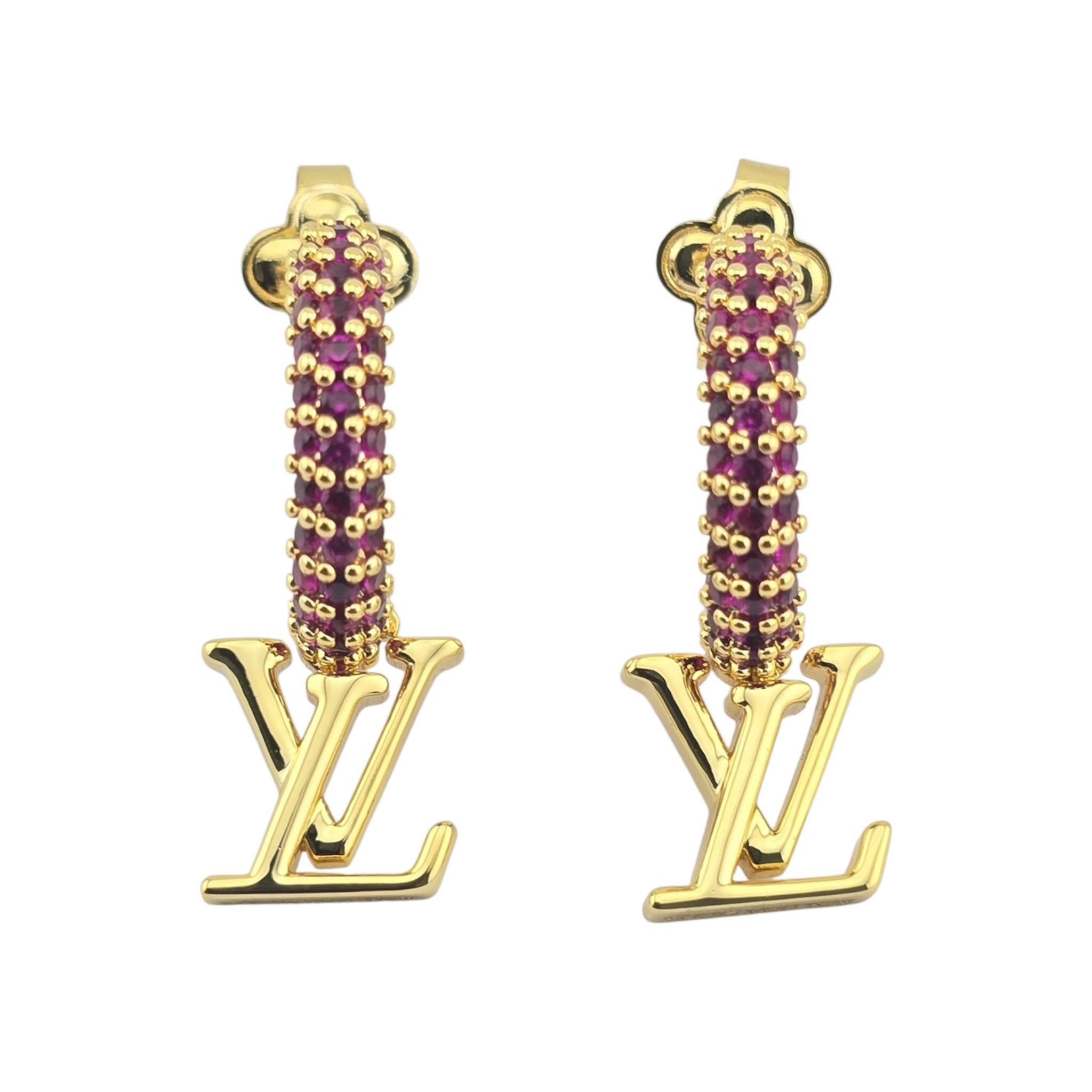 Louis Vuitton LV Iconic Strass Pink Crystals Earrings 