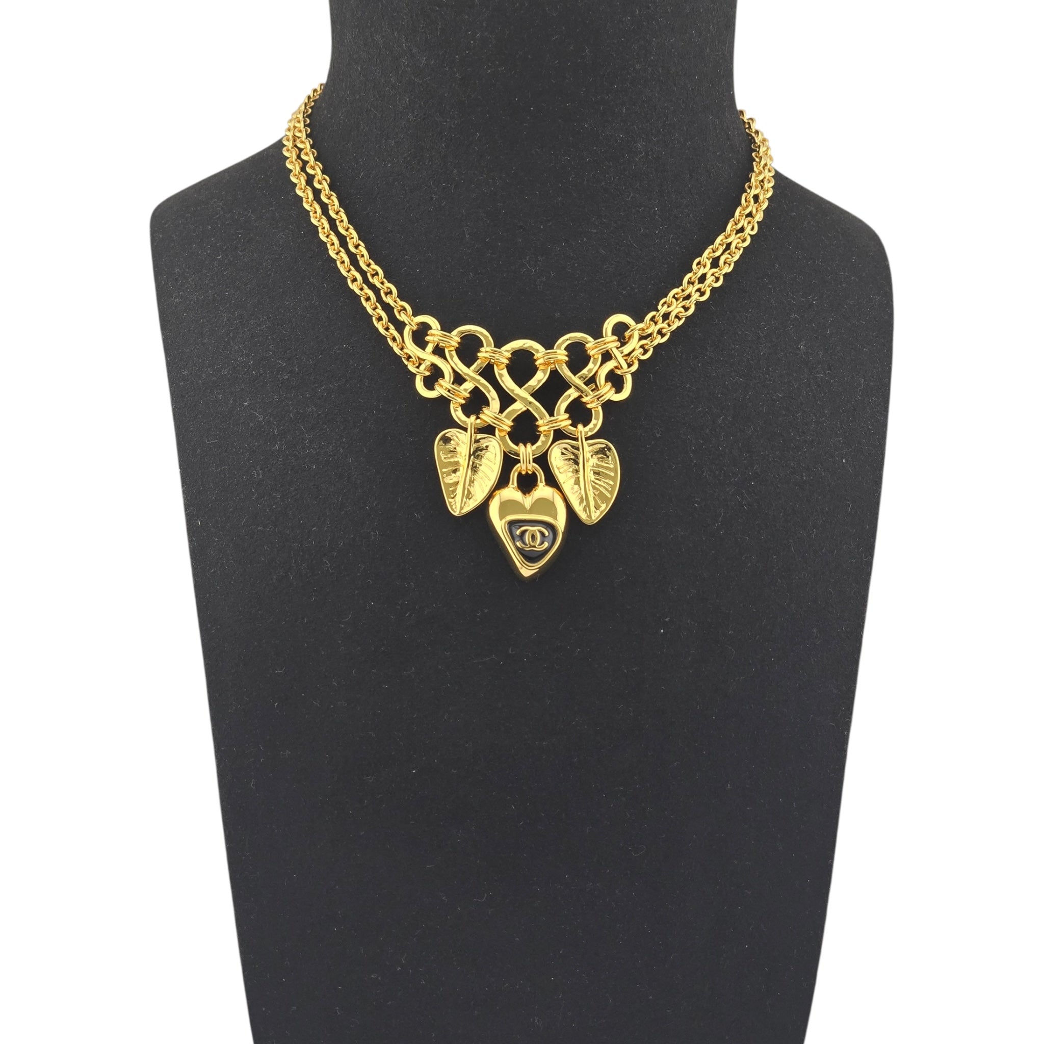 Chanel CC Gold Leaf Pendant Necklace 2025