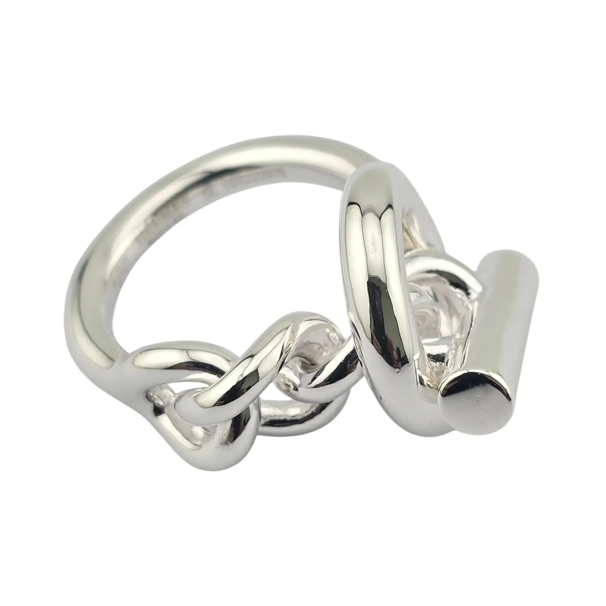 Hermes Croisette Large Sterling Silver Ring HERMES