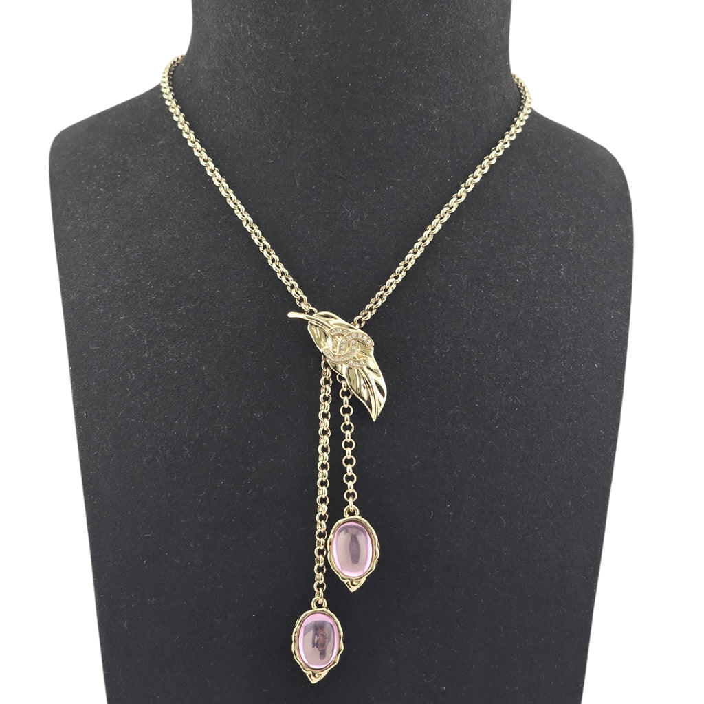 Chanel CC Gold Leaf Necklace 2025