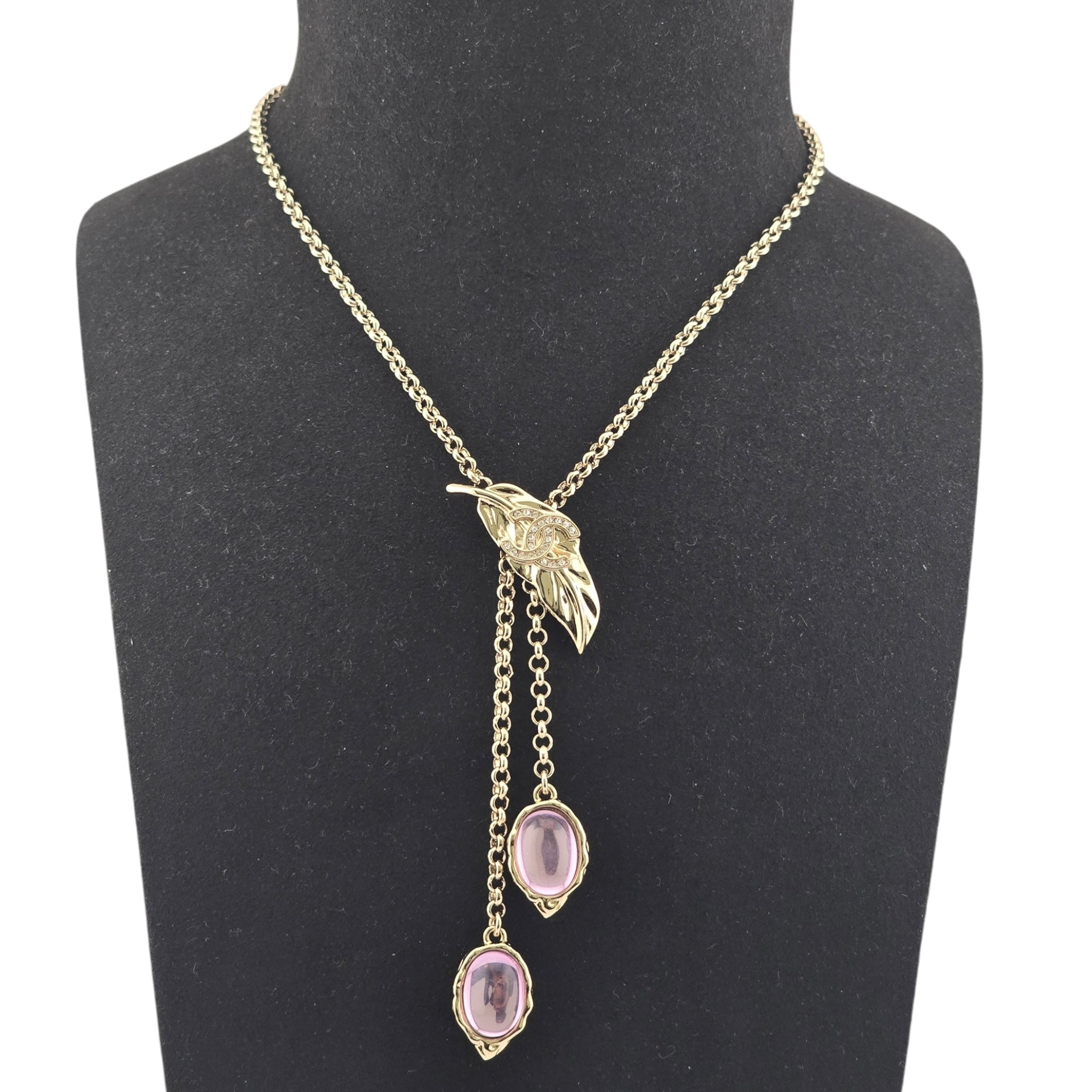 Chanel CC Gold Leaf Necklace 2025