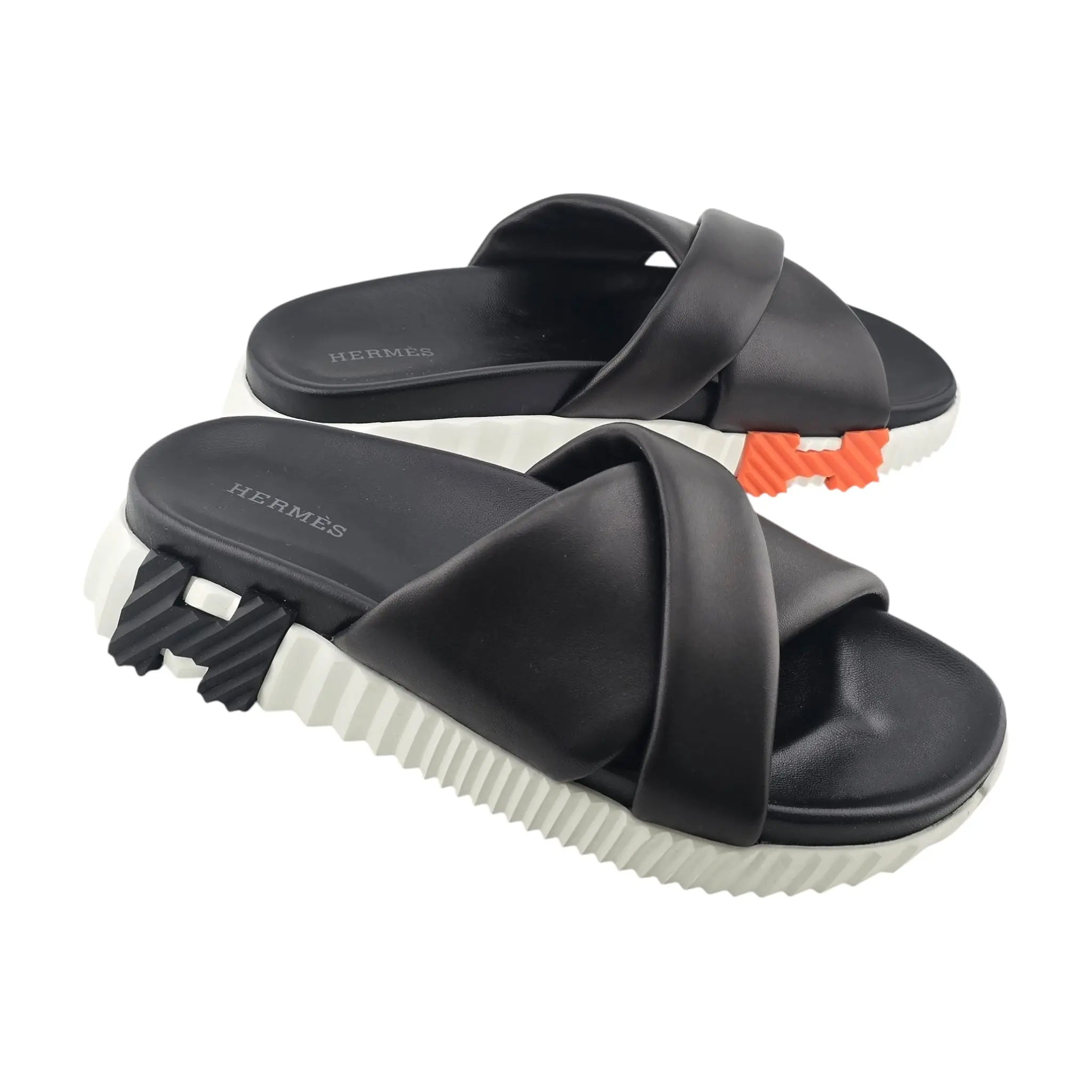 Hermes Infra Noir / Black Sandals 39 UK6 HERMES