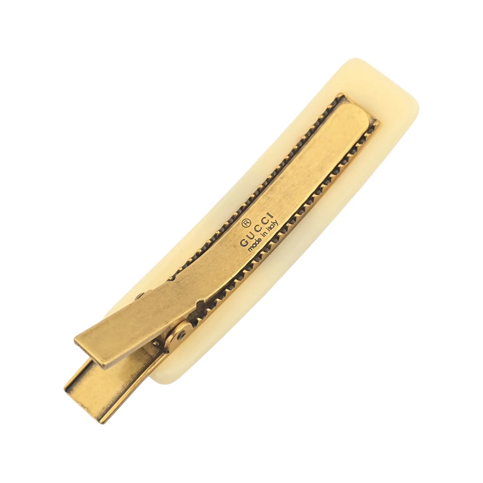 GUCCI GG Resin Crystal Star Hair Clip White GUCCI