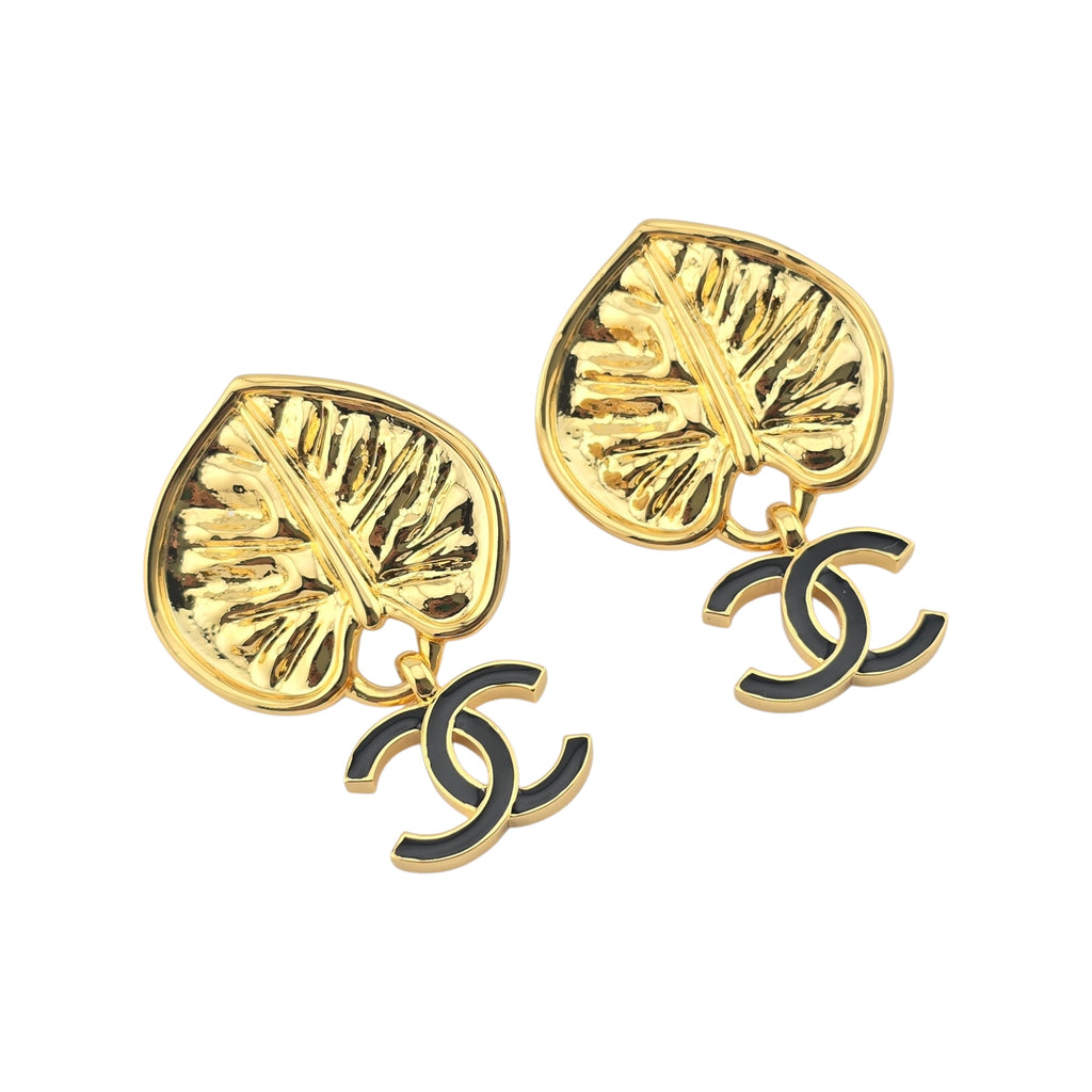 Chanel CC Gold Leaf Earrings 2025