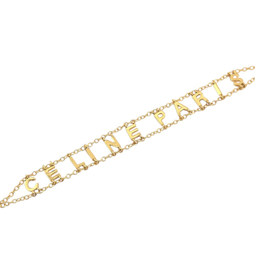 Celine Gold Logo Metal Bracelet