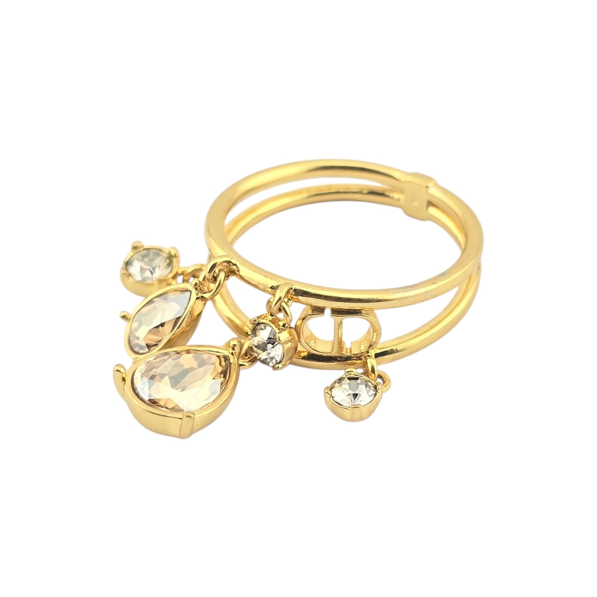 Christian Dior D-Drop Gold Ring