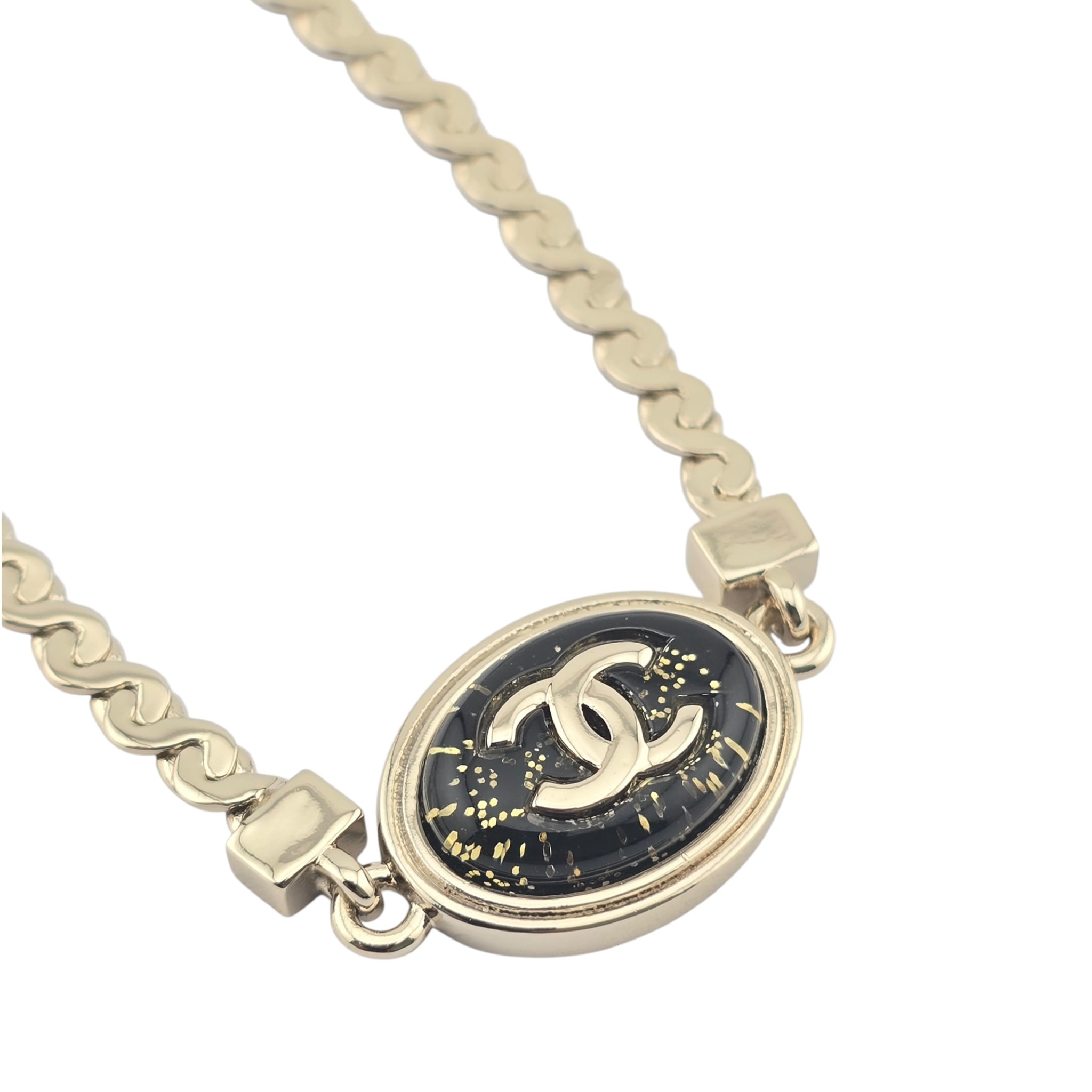 Chanel CC Gold Black Enamel Bracelet 2025