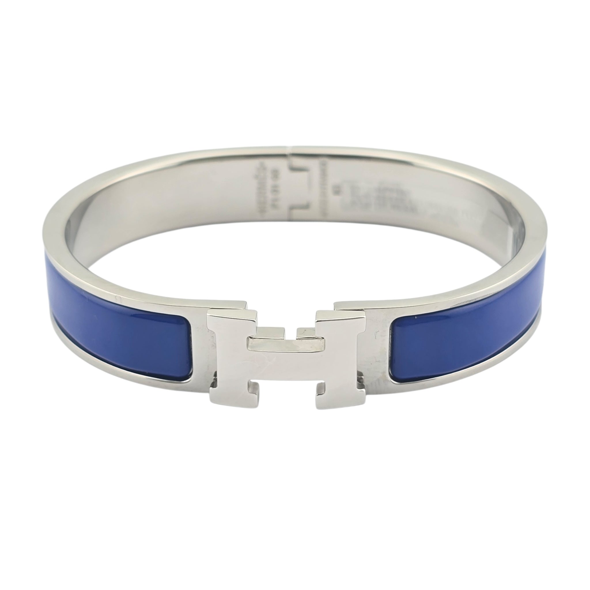 Hermes Clic H Bracelet Royal Blue Palladium GM
