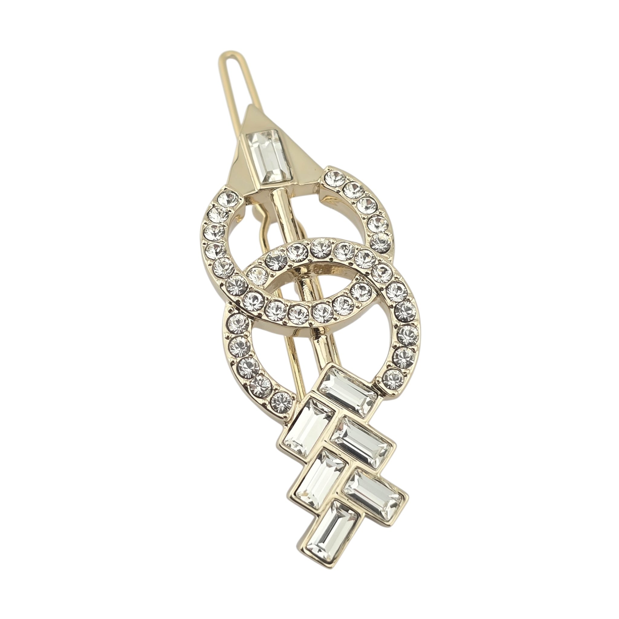 Chanel CC Gold Arrow Crystal Hair Pin