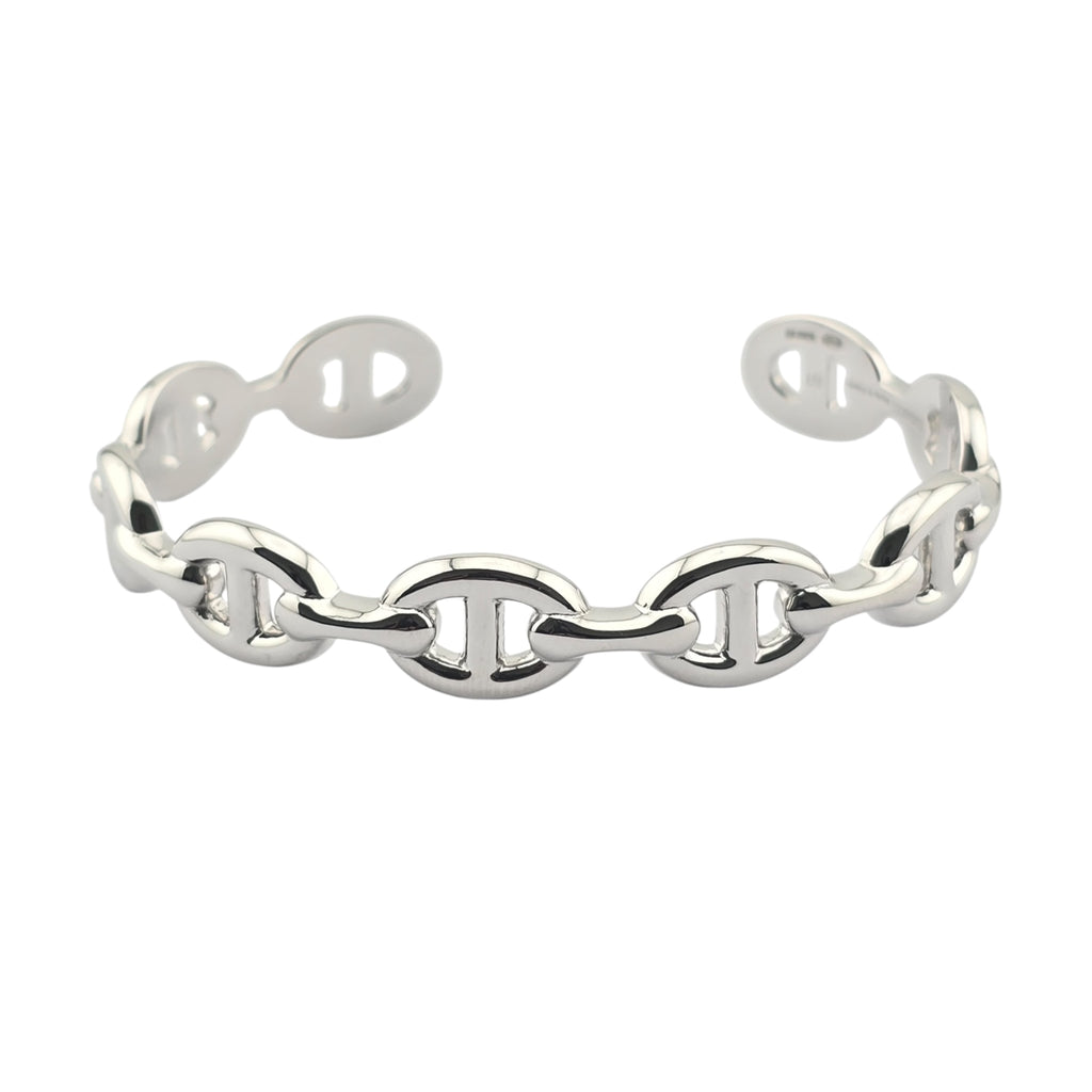 Hermes Chaine d'ancre Enchainee Silver Bracelet Medium - ST