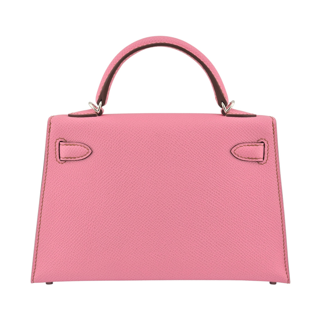Hermes Mini Kelly II Epsom 5P Bubblegum Pink Palladium Hardware Bag