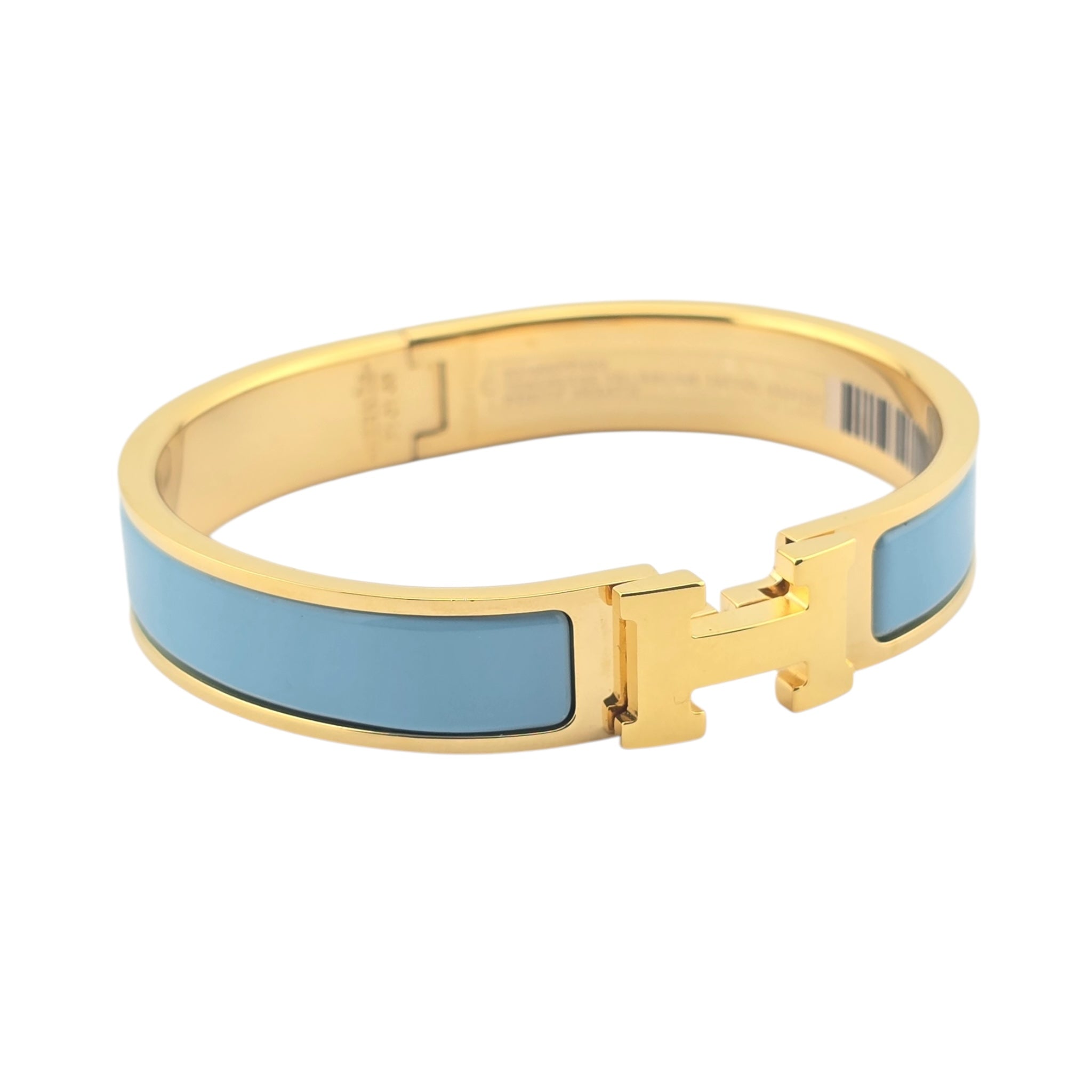 Hermes Clic H Bracelet Enamel Blue Gold GM