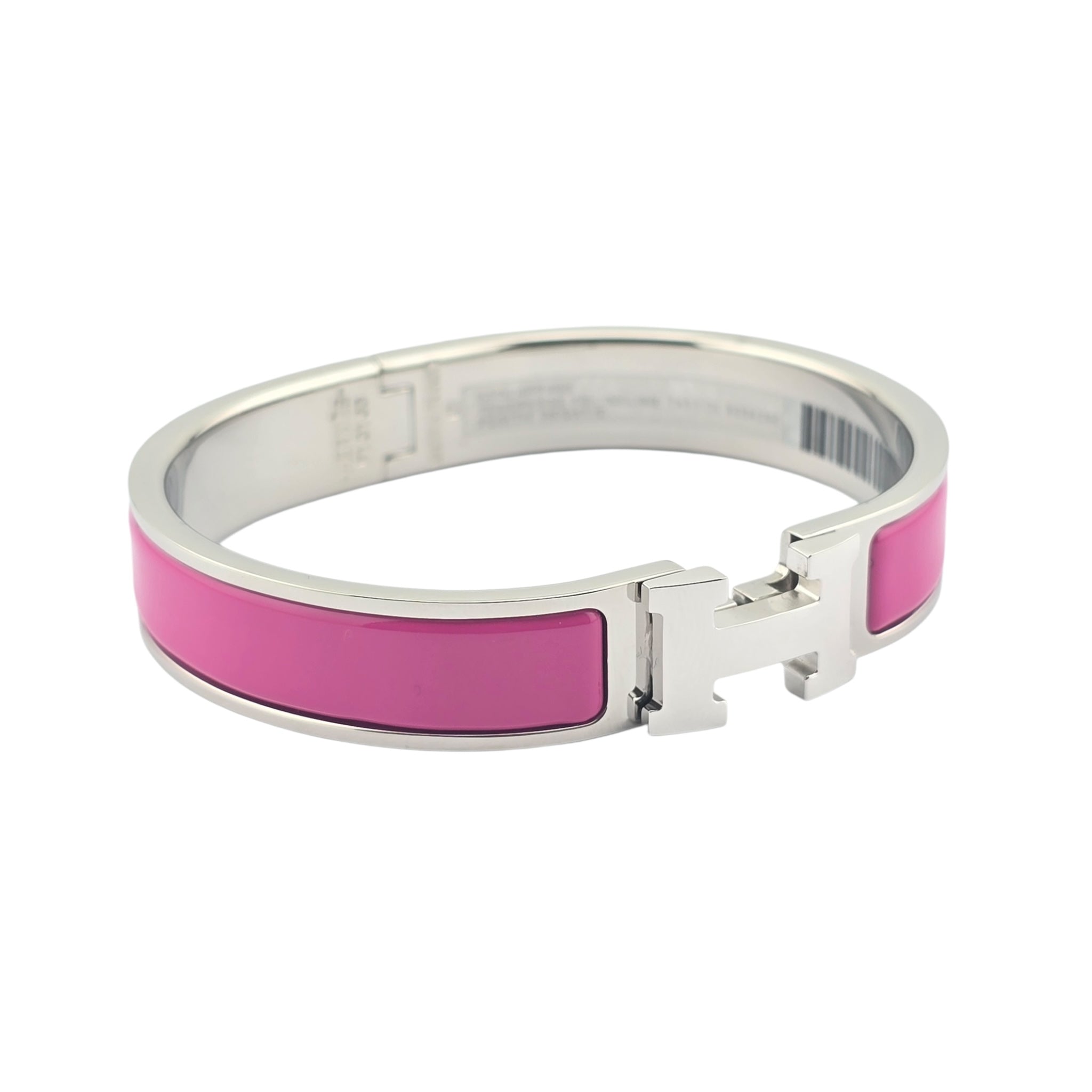 Hermes Clic H Bracelet Rose Azalee Palladium GM